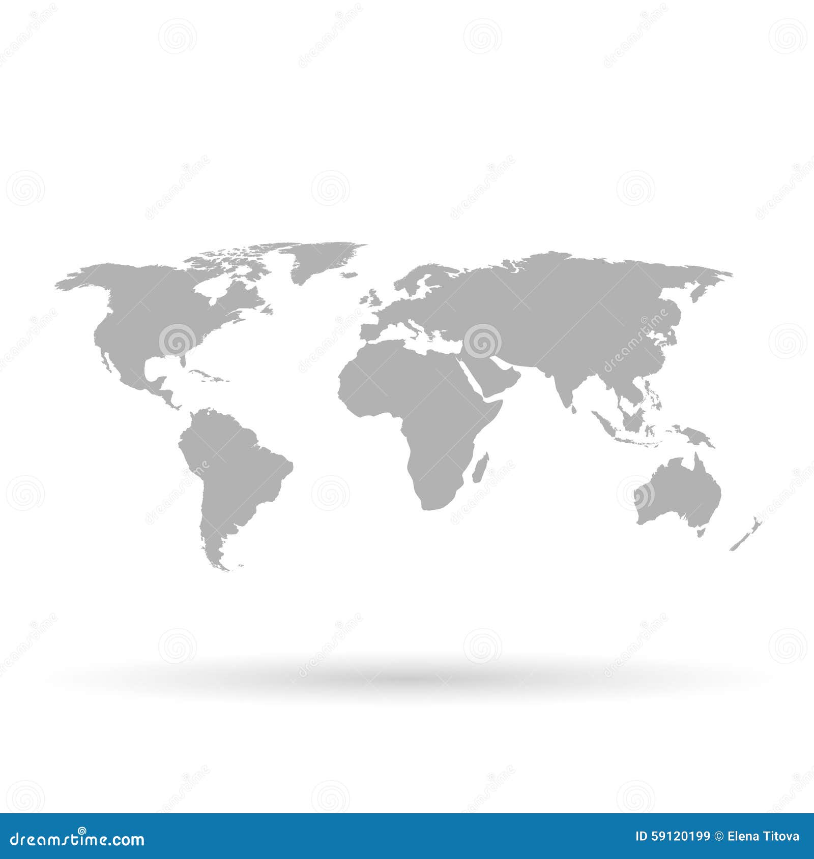 Gray World Map On White Background Stock Vector Image 59120199