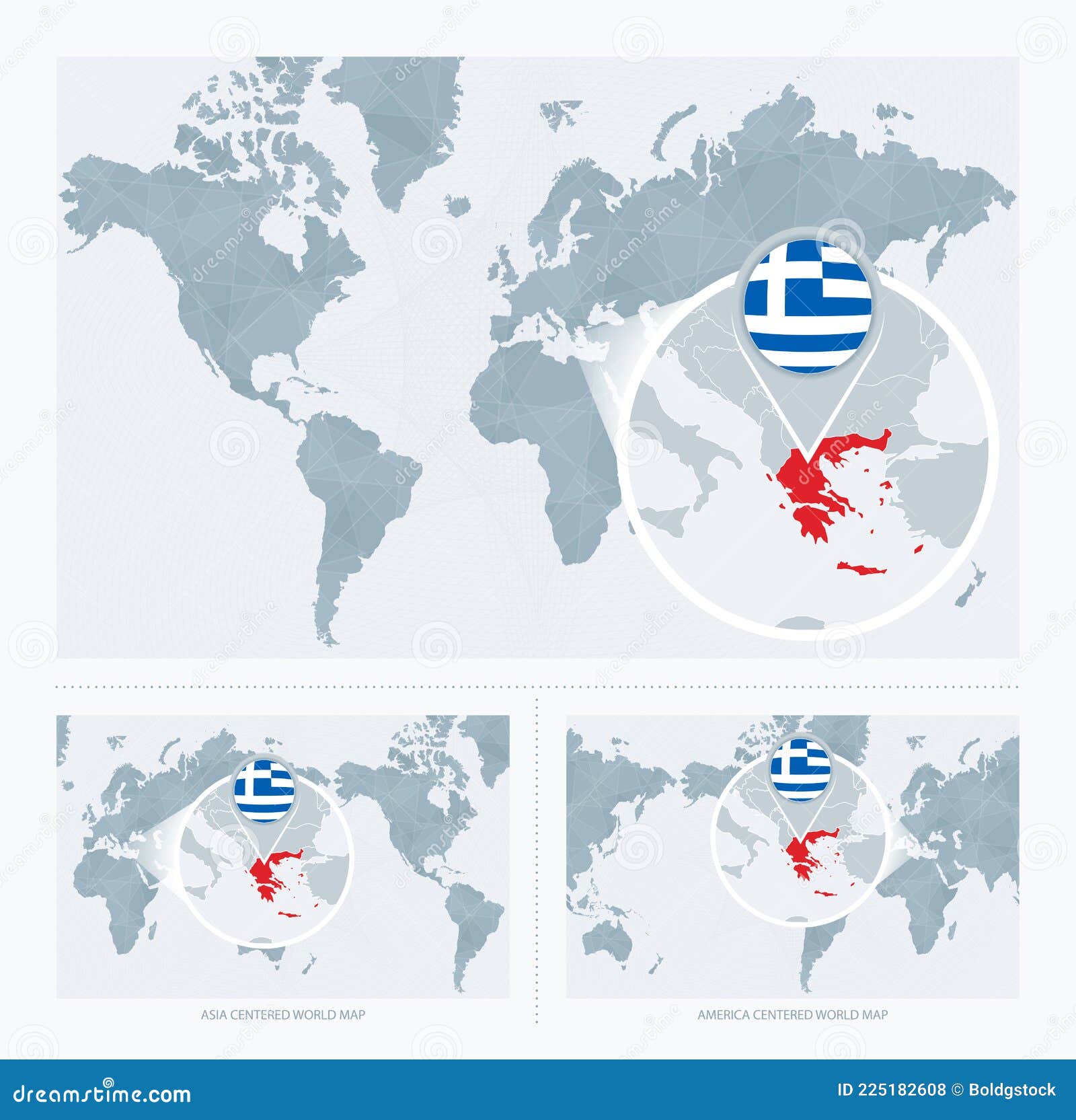 Grecia Magnificada Sobre El Mapa Del Mundo Versiones Del Mapa Mundial
