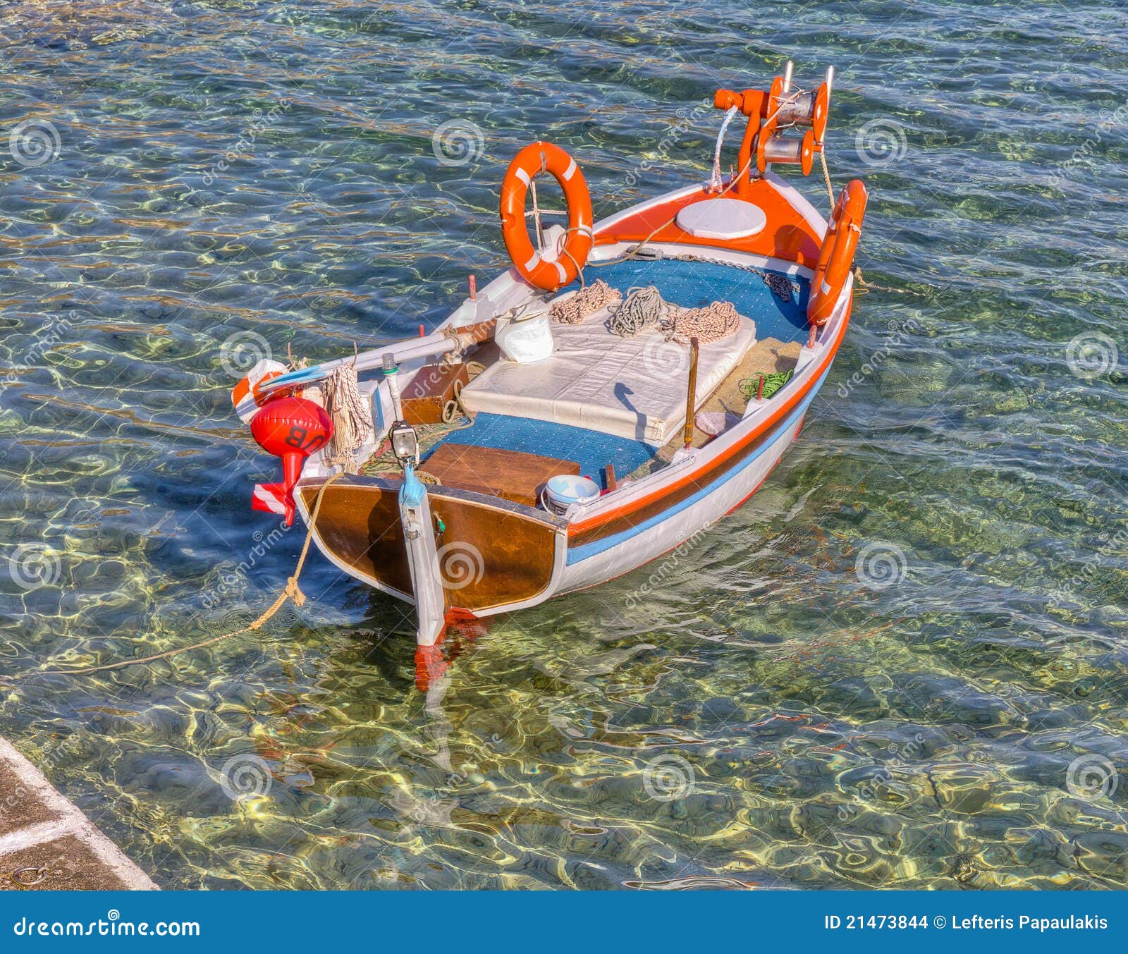 Greek Traditional Fishing Boat Stock Images - Image: 21473844