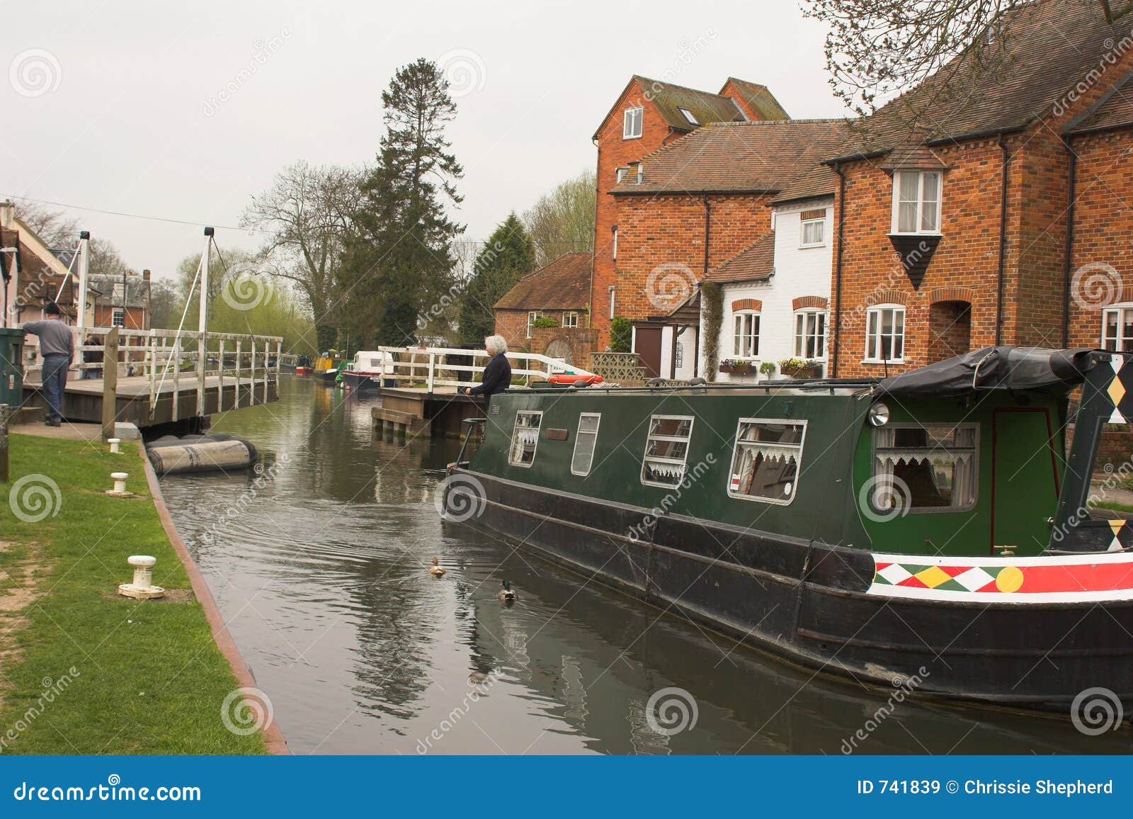 Royalty Free Stock Images: Green canal boat