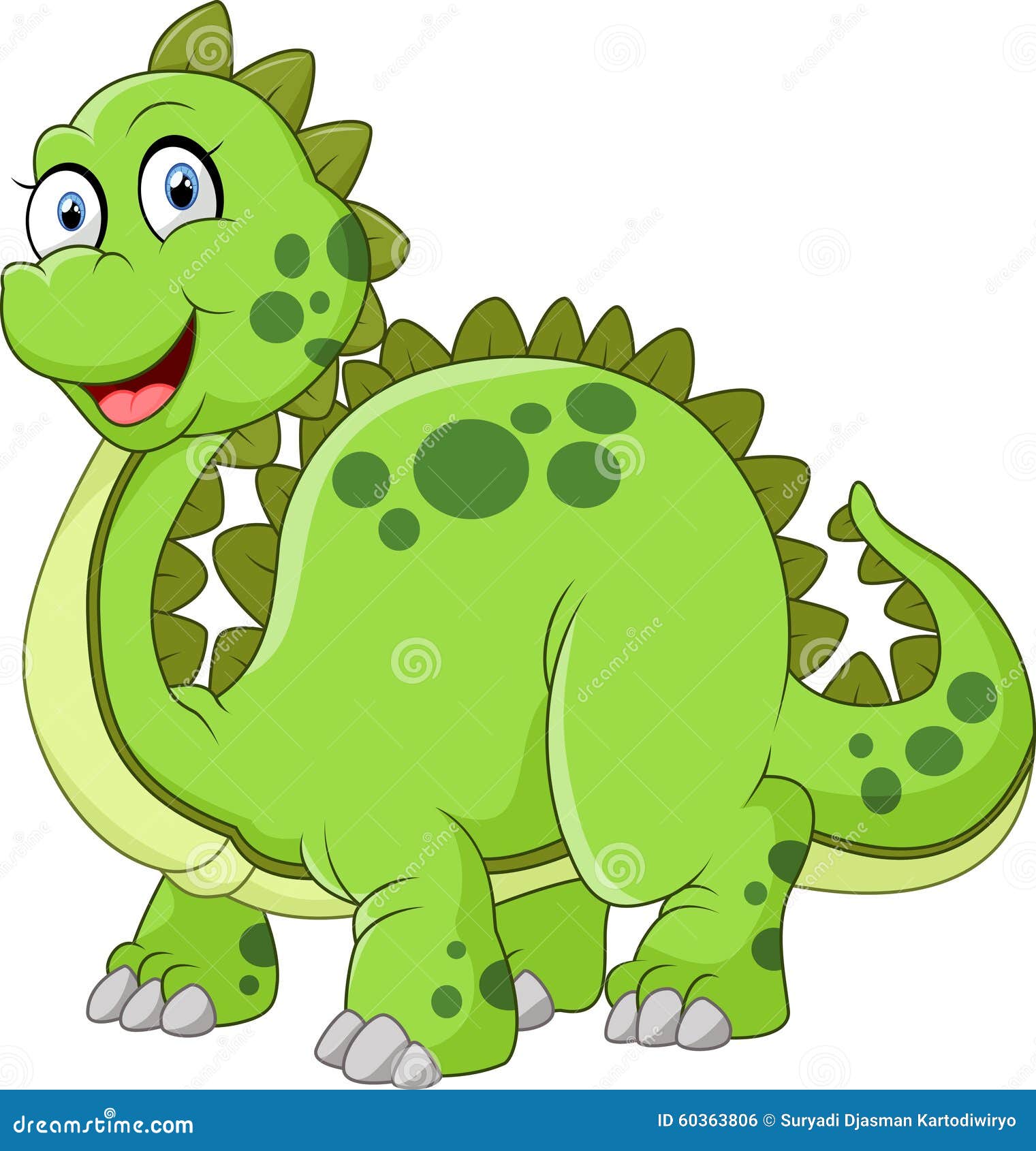 Green Dinosaur With Spikes Tail Illustration Stock Illustration - Image: 60363806