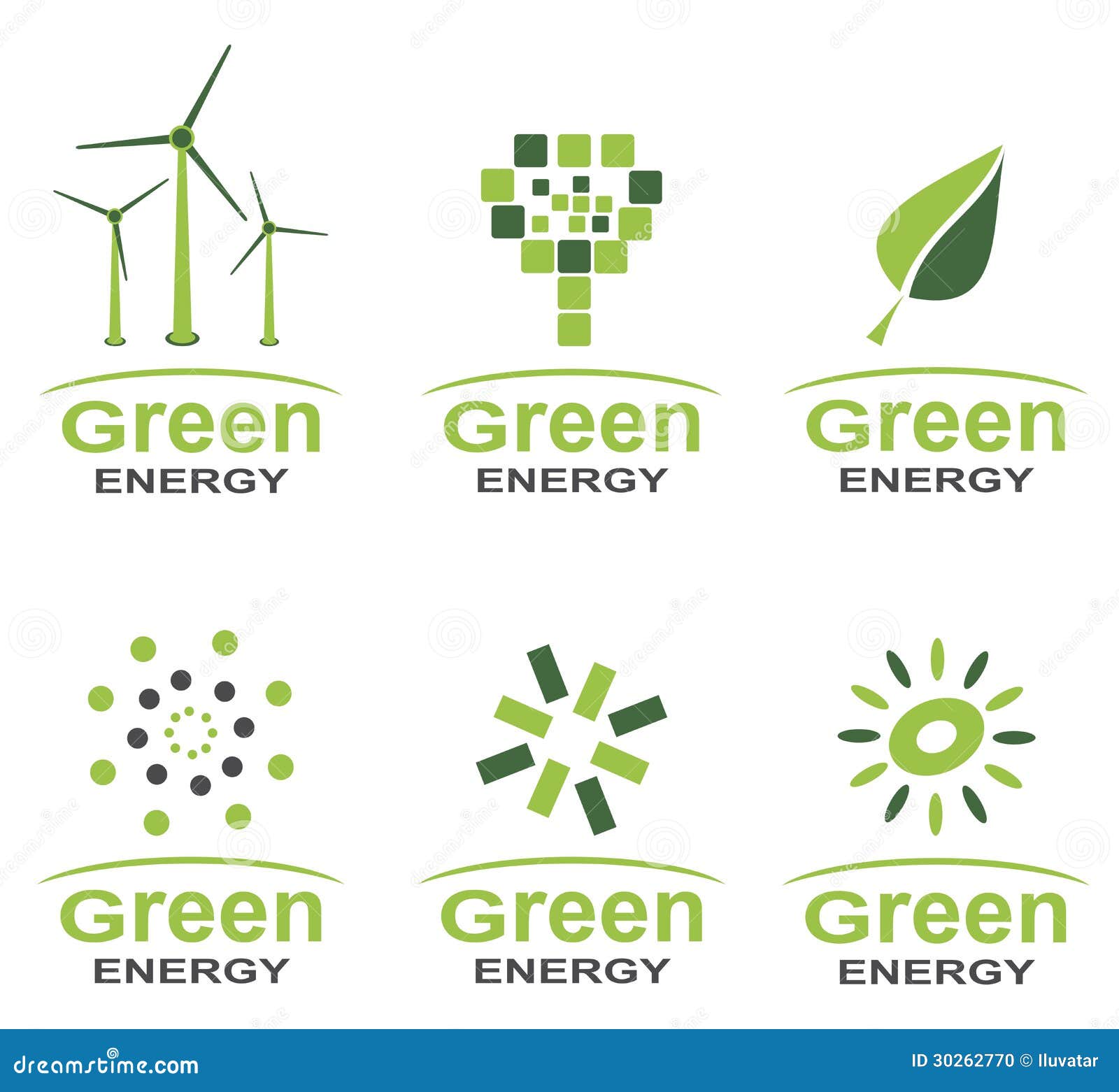 Green Energy Logo Set Stock Photo - Image: 30262770
