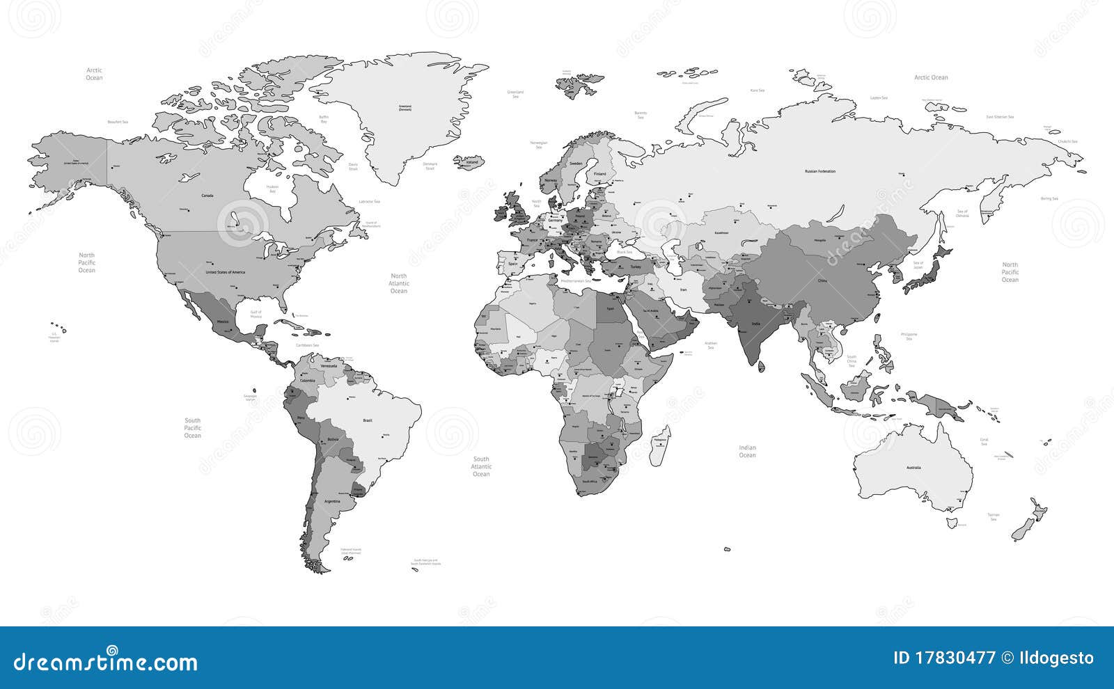 Grey World Map Royalty Free Stock Photography Image 17830477