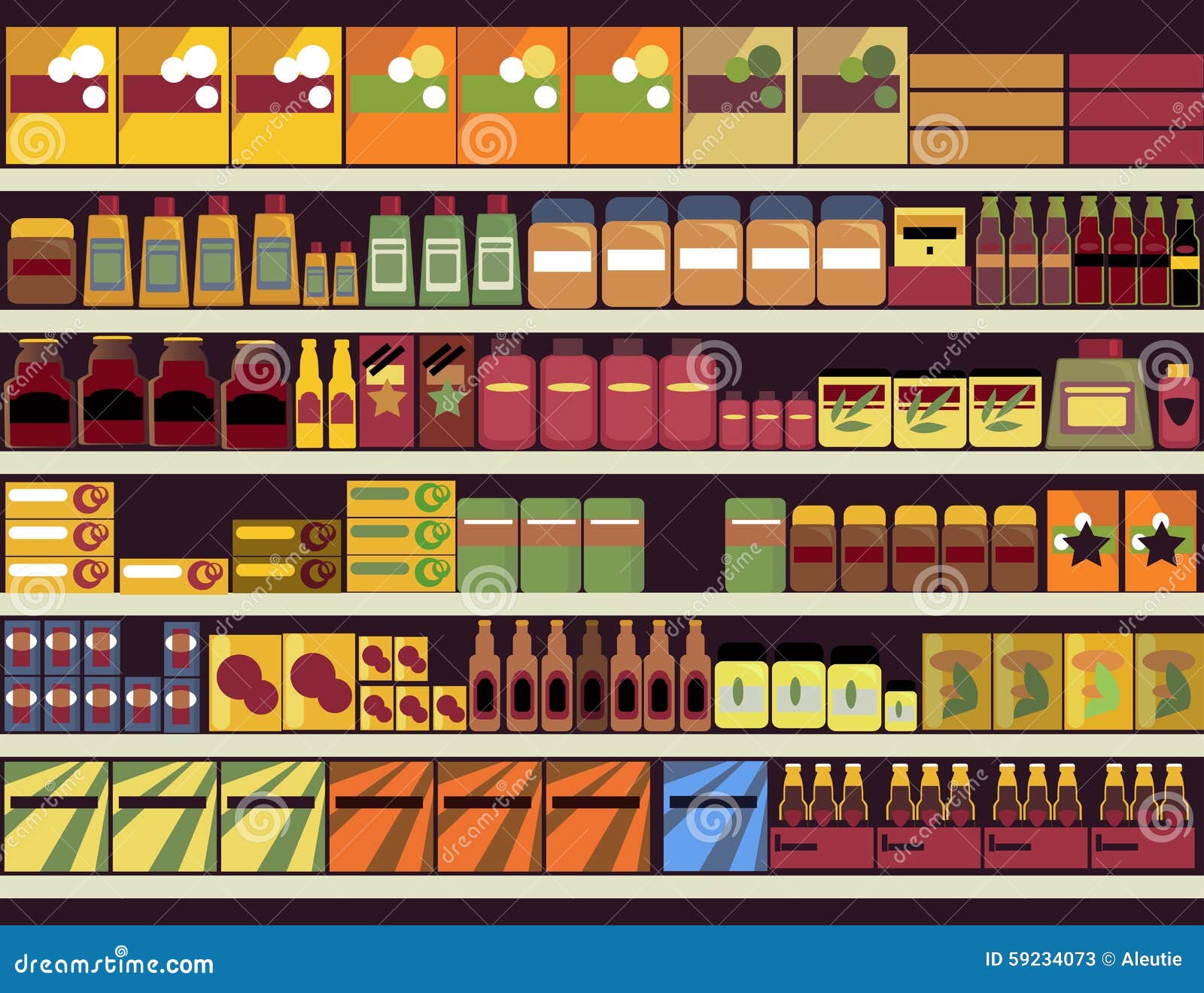 Grocery Store Background Stock Vector - Image: 59234073