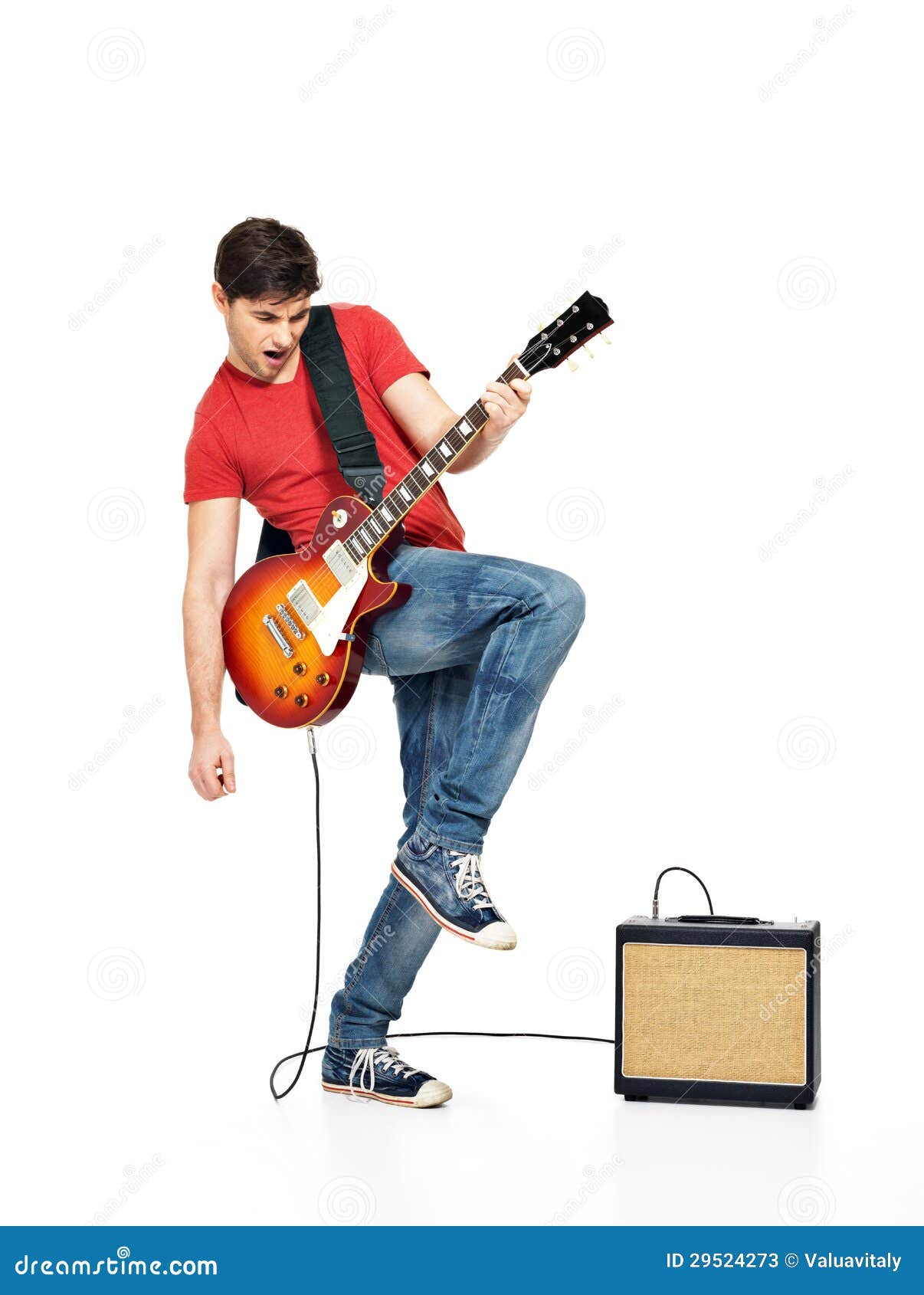 Man Playing Electric Guitar