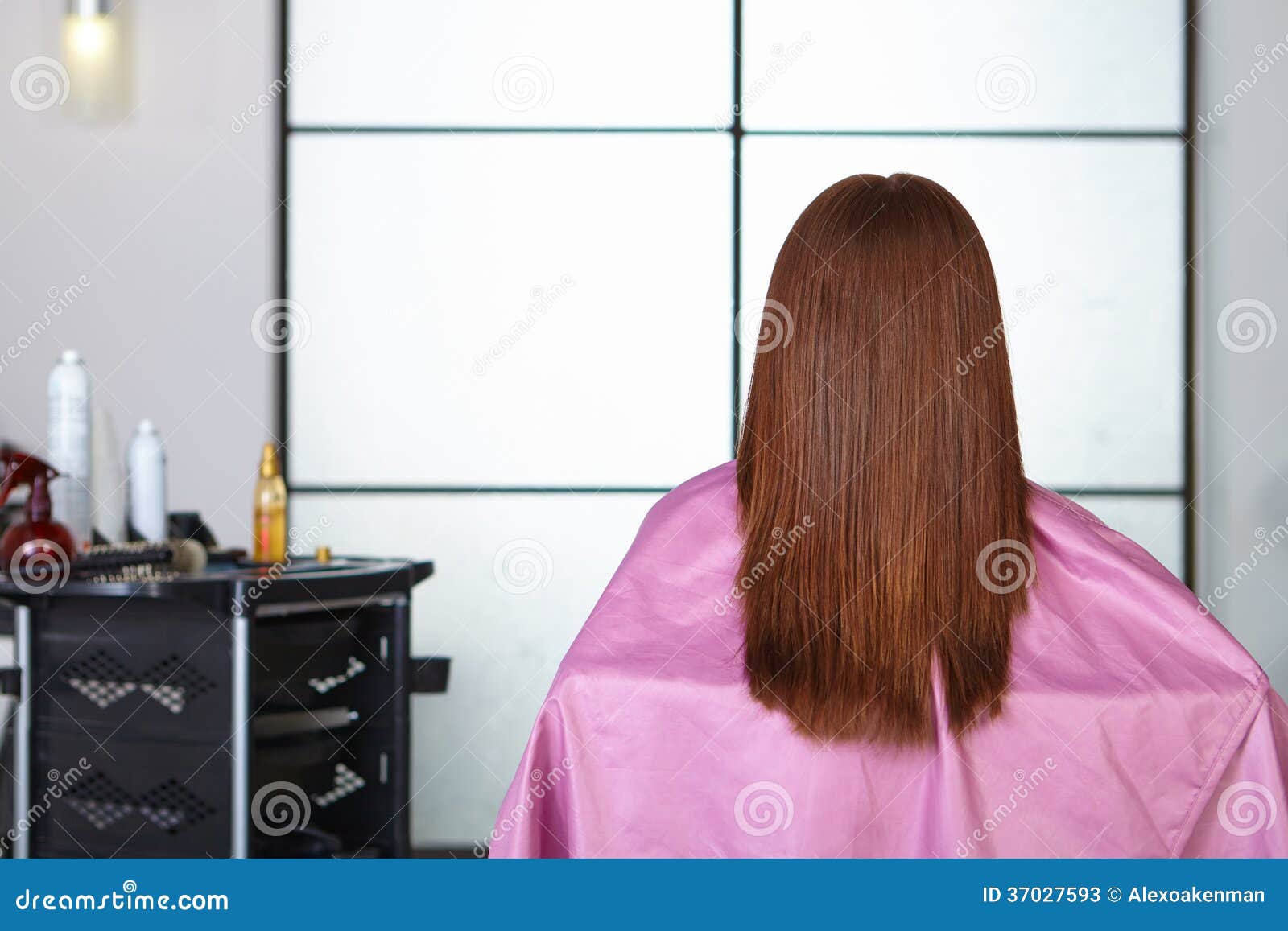 Hair Salon. Women`s Haircut. Back View. Stock Photos - Image: 37027593