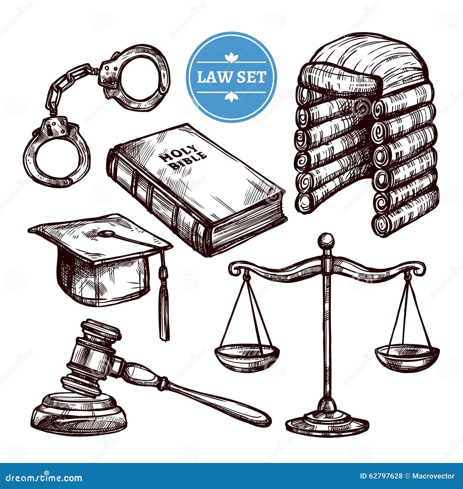 Hand Drawn Law Set Stock Vector - Image: 62797628