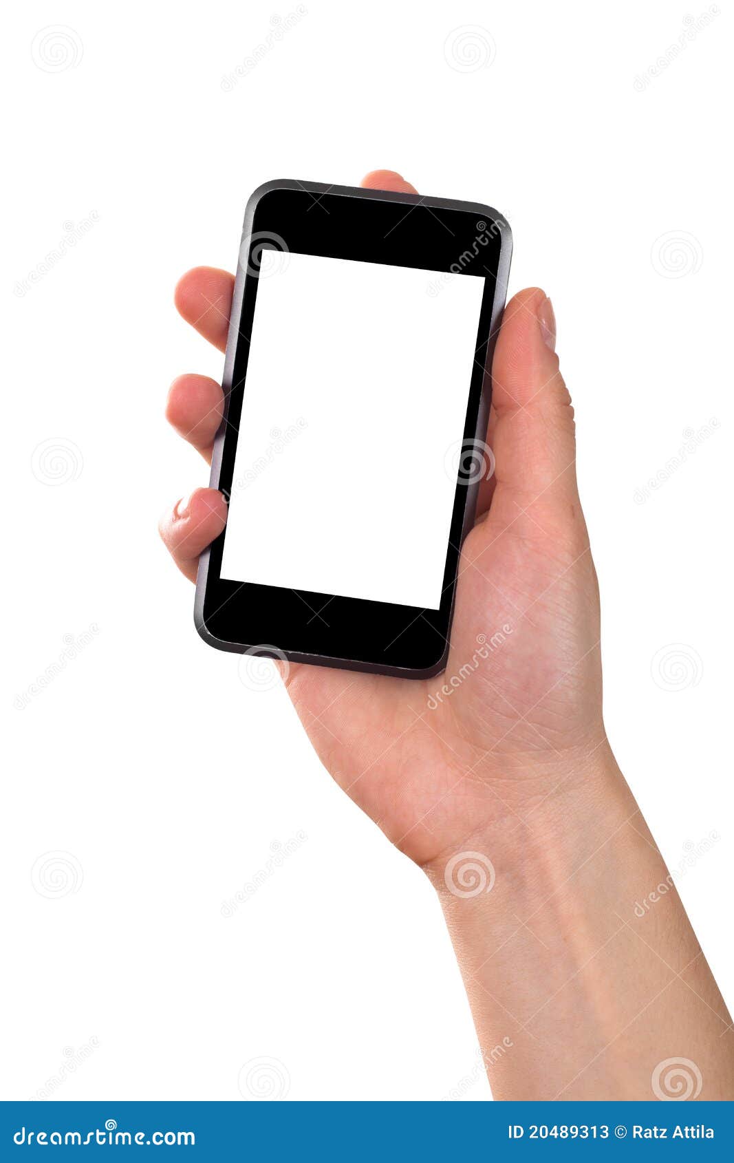 Hand Holding Mobile Phone Isolated Stock Photos - Image: 20489313