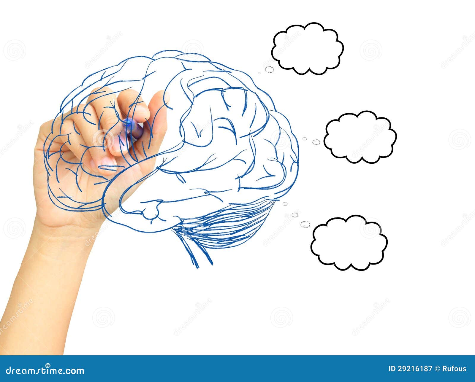 Hand With Pen Drawing Royalty Free Stock Photography - Image: 29216187