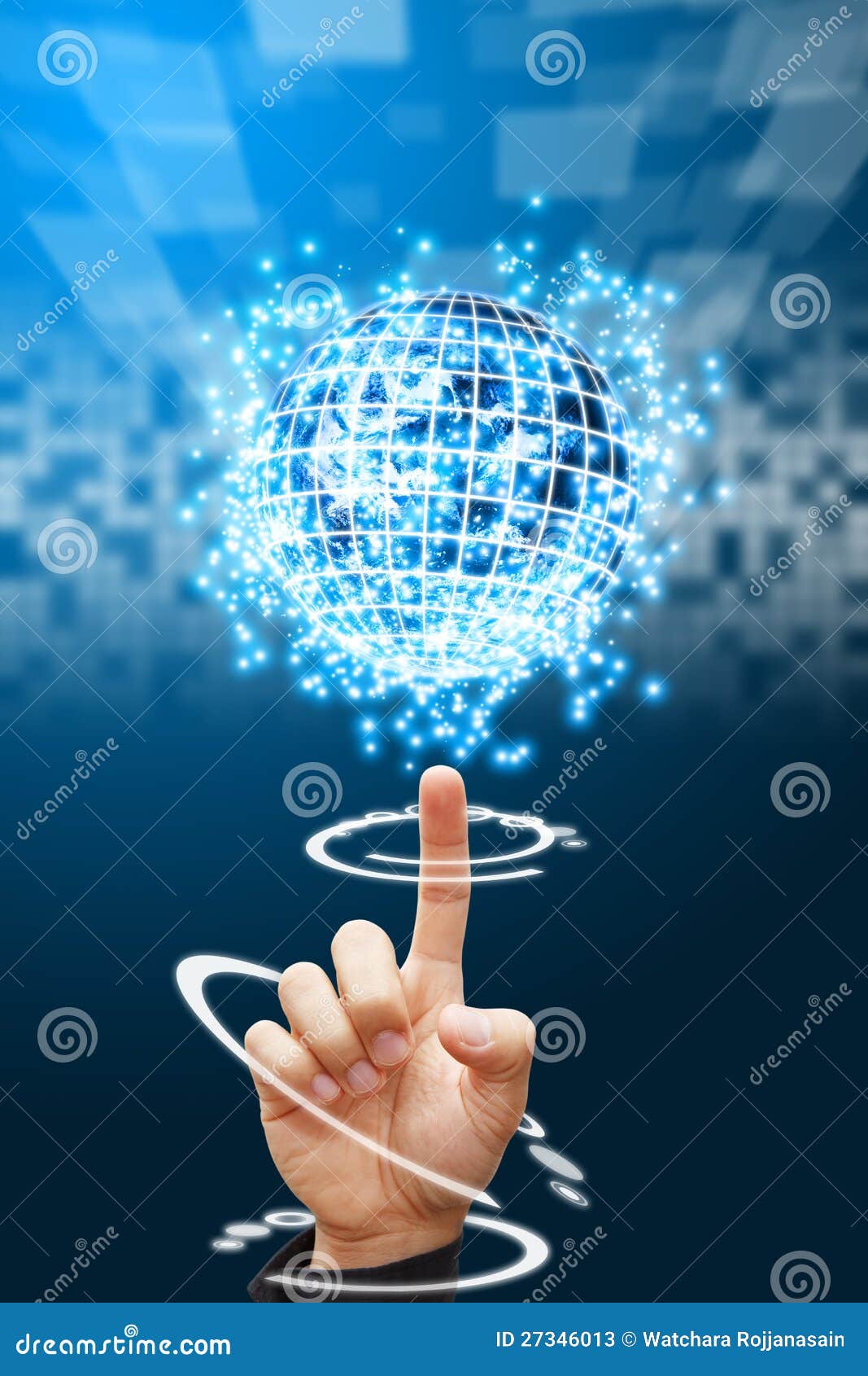 hand point to digital world background stock photos electronic christmas card for business