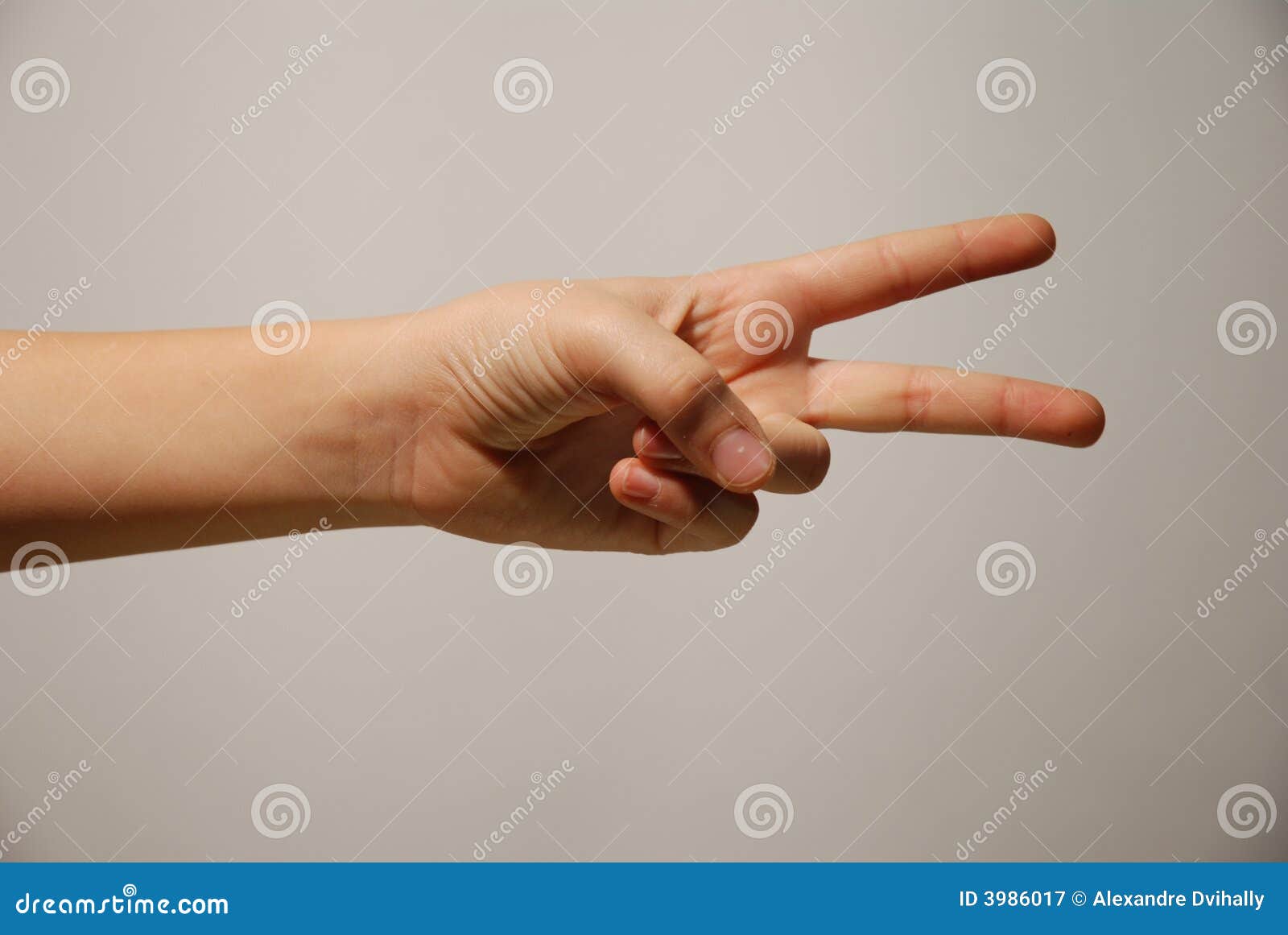 Hand With Two Fingers Extended Royalty Free Stock Photography - Image