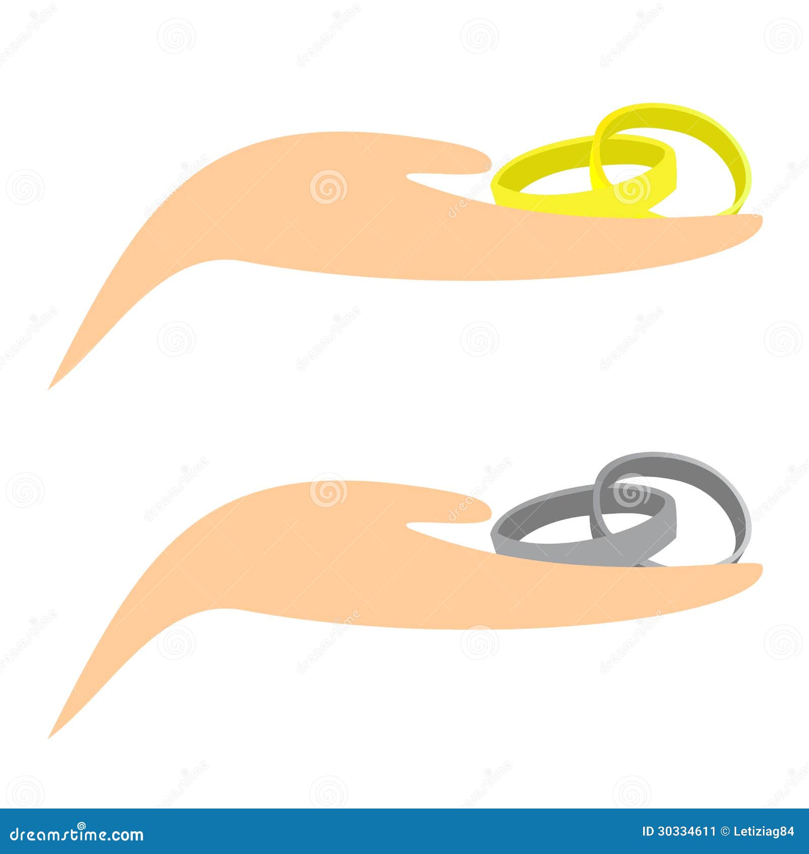 Illustration - Hand with wedding rings.