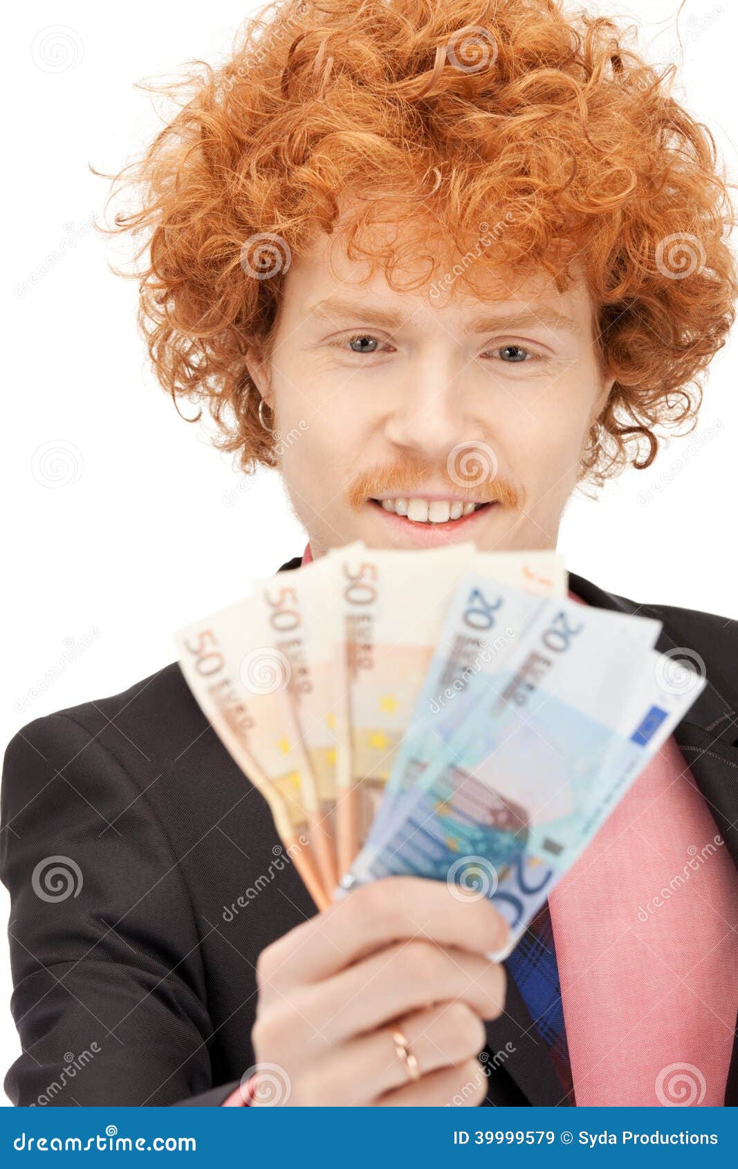 Handsome man with euro cash money - handsome-man-euro-cash-money-picture-39999579