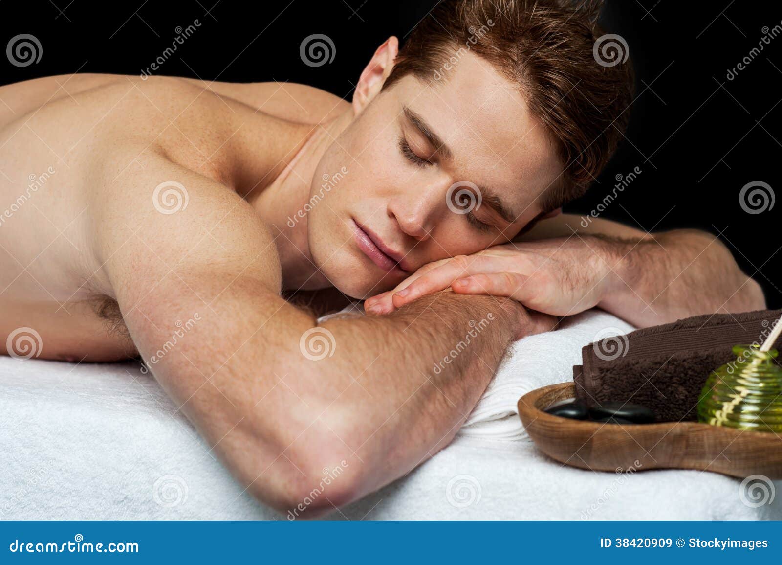 Handsome Man Relaxing At The Spa Royalty Free Stock Images