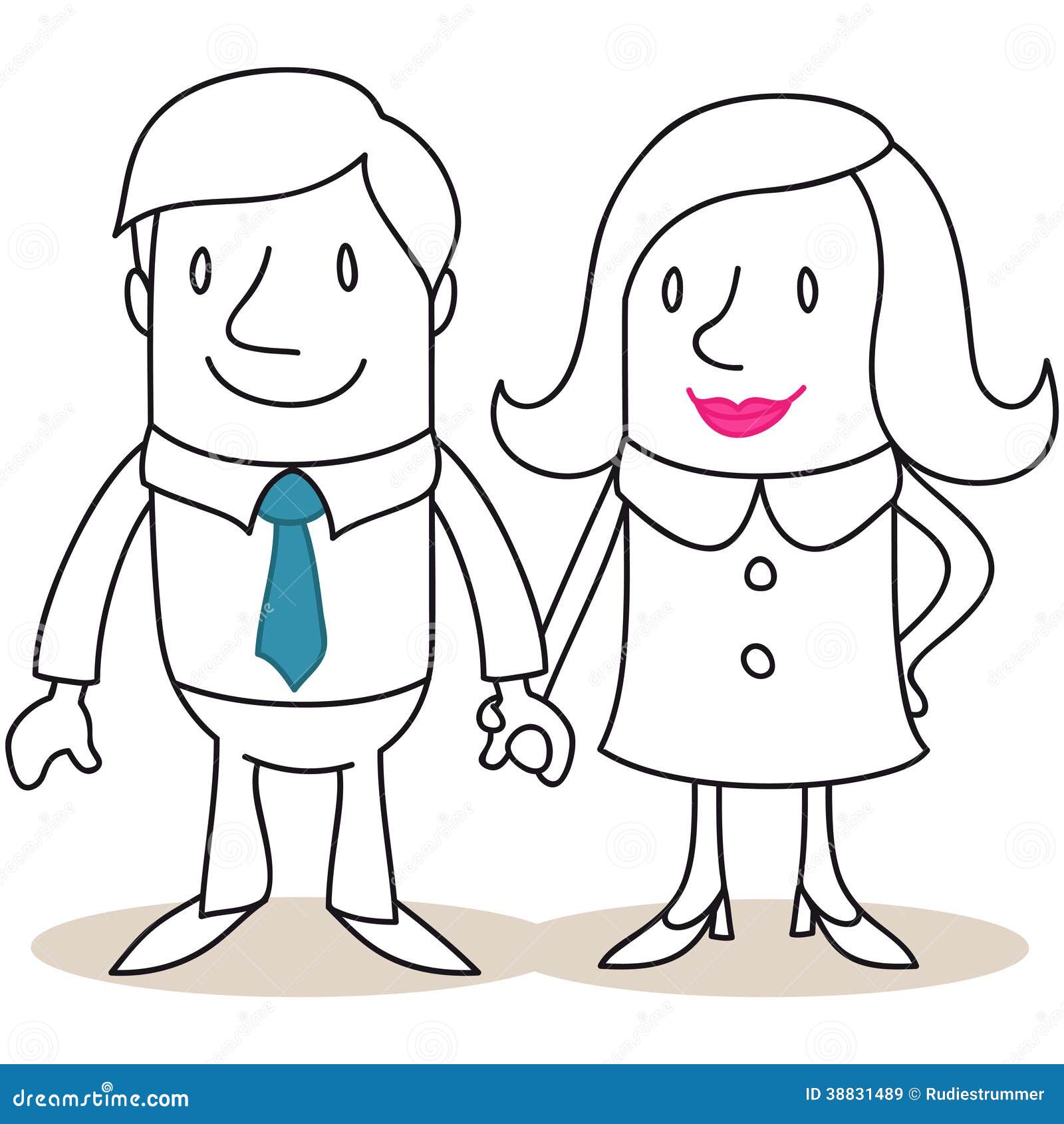 Happy Couple Holding Hands Stock Vector - Image: 38831489