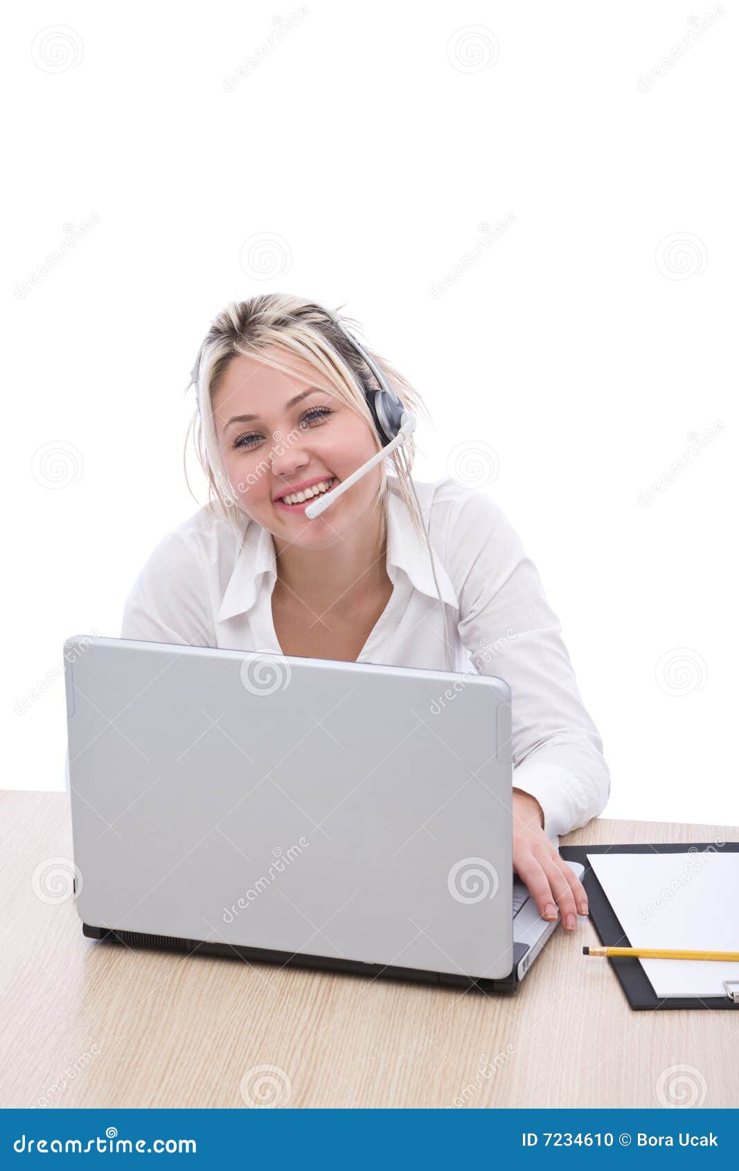 Happy Customer Service Representative Stock Photo