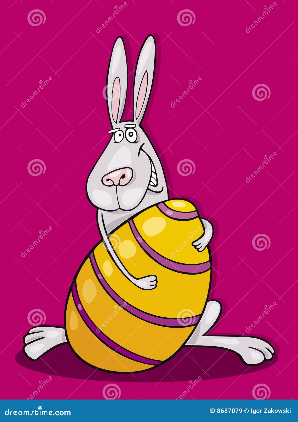 Happy Easter Bunny With Huge Egg Royalty Free Stock Images Image 8687079