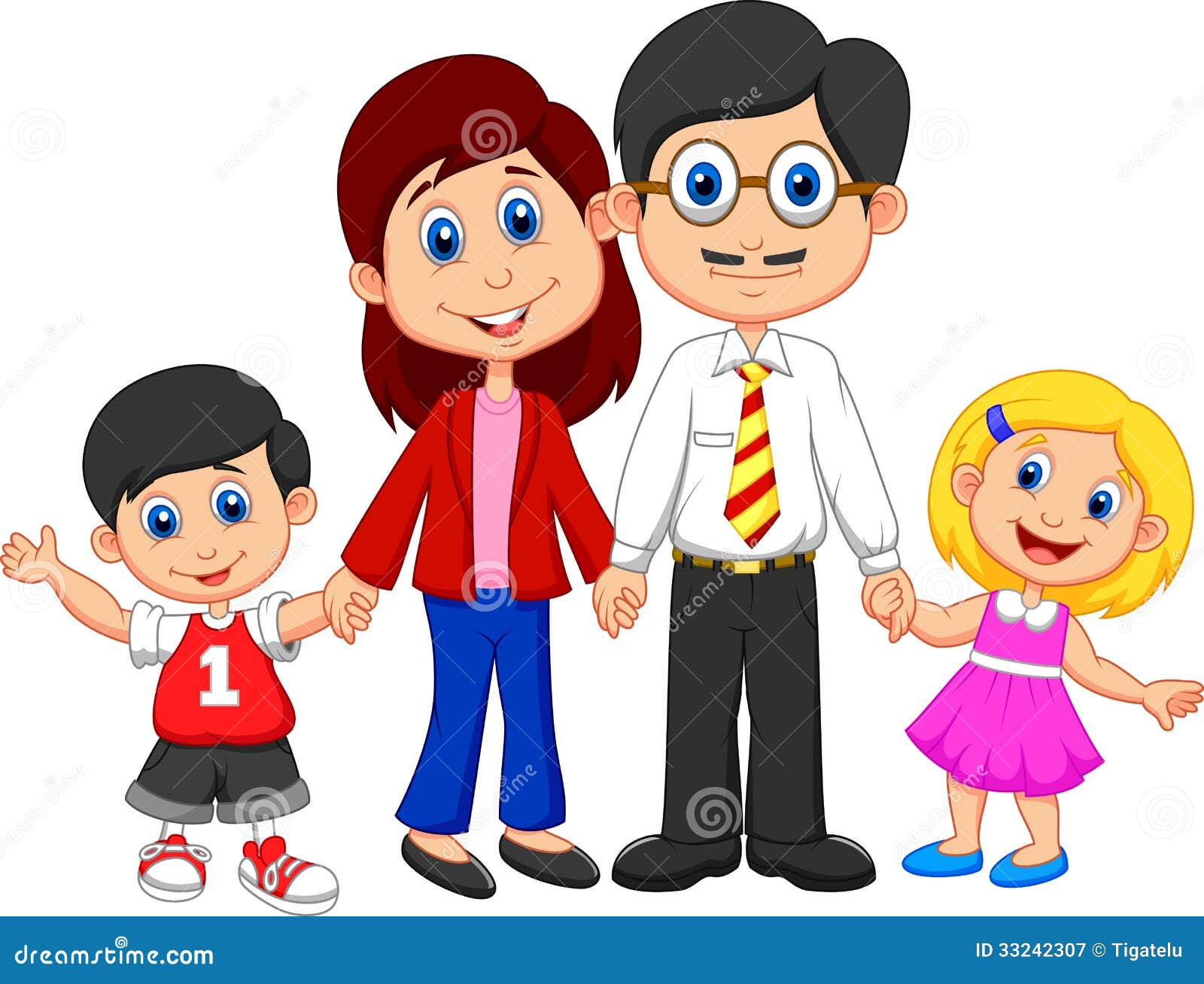 Happy Family Cartoon Royalty Free Stock Photography - Image: 33242307