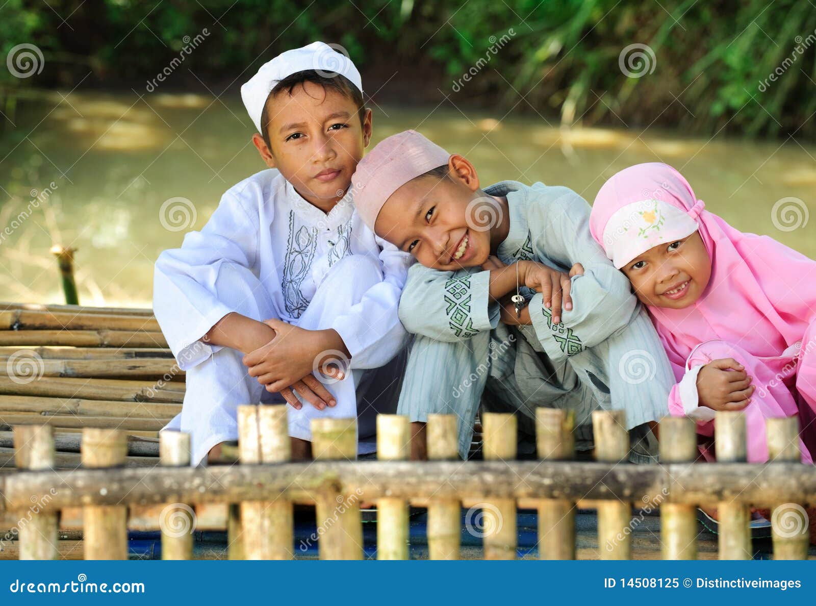 Happy Muslim Kids Outdoor Royalty Free Stock Photo - Image ...