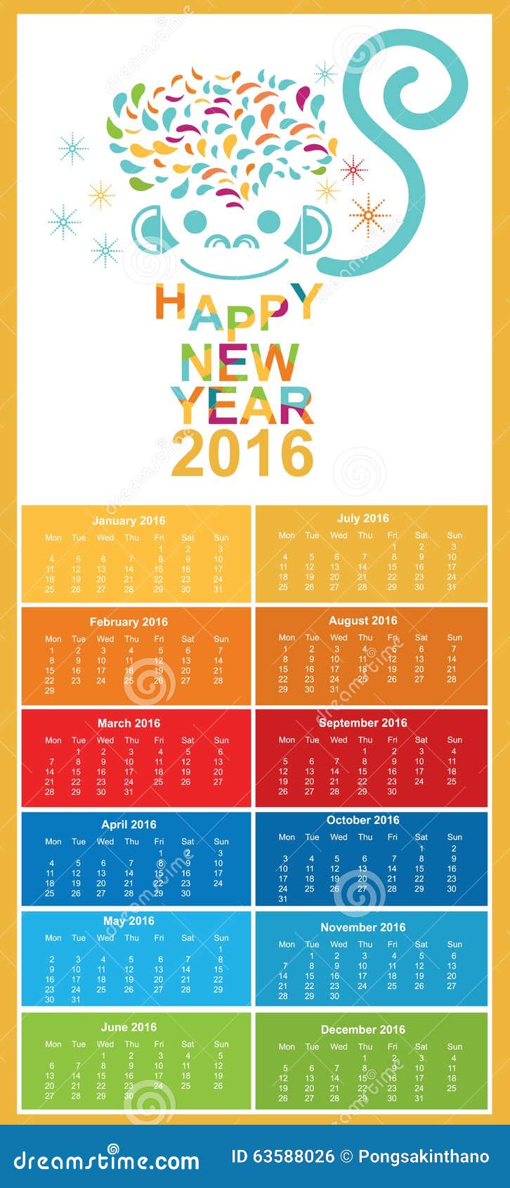 new year 2016 monkey design vector happy new year 2016 monkey and calendar vector design new year 2016 monkey design vector happy new year 2016 monkey and calendar vector design