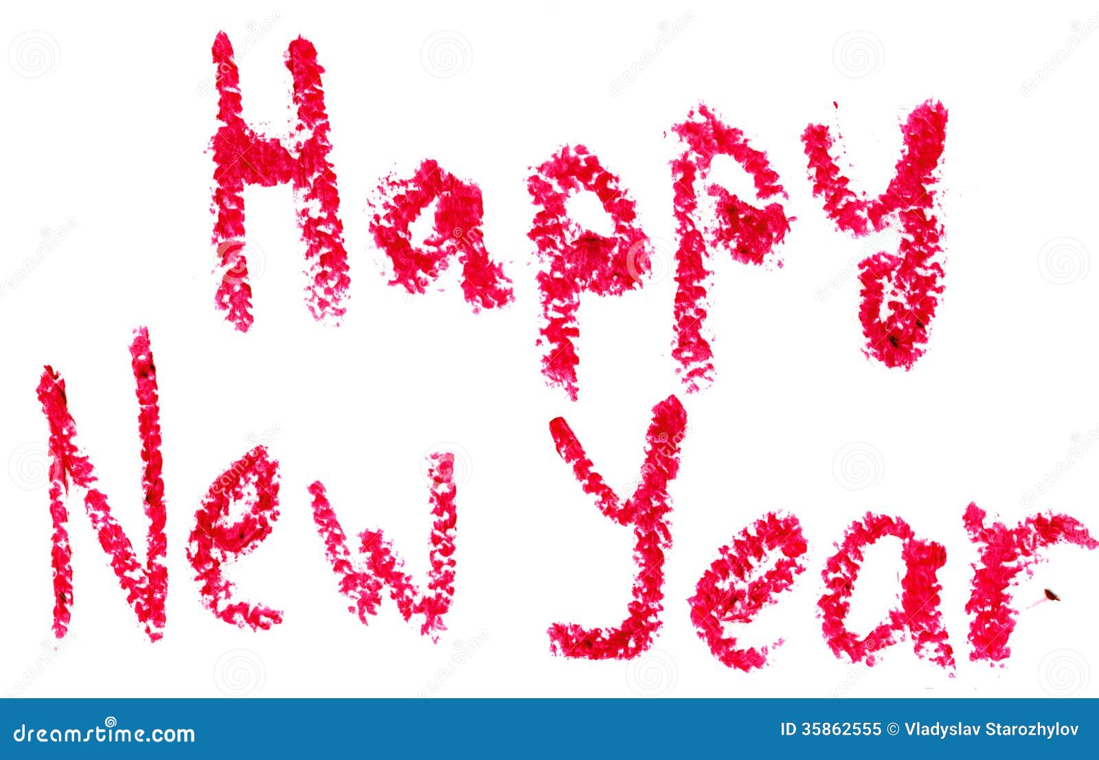 white new year happy new year is written with lipstick isolated on white white new year happy new year is written with lipstick isolated on white