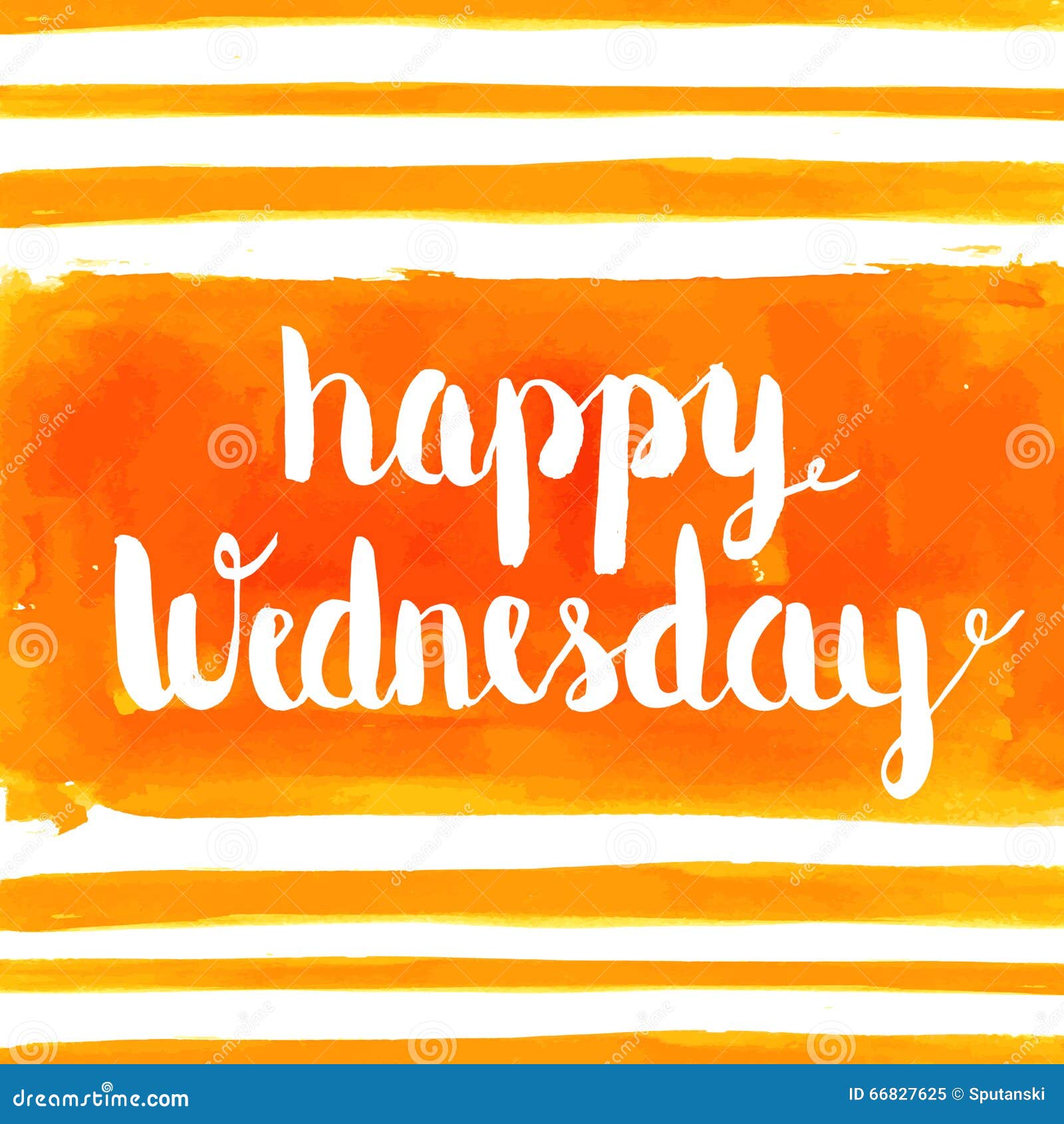 happy wednesday watercolor hand paint greeting card background vector 66827625
