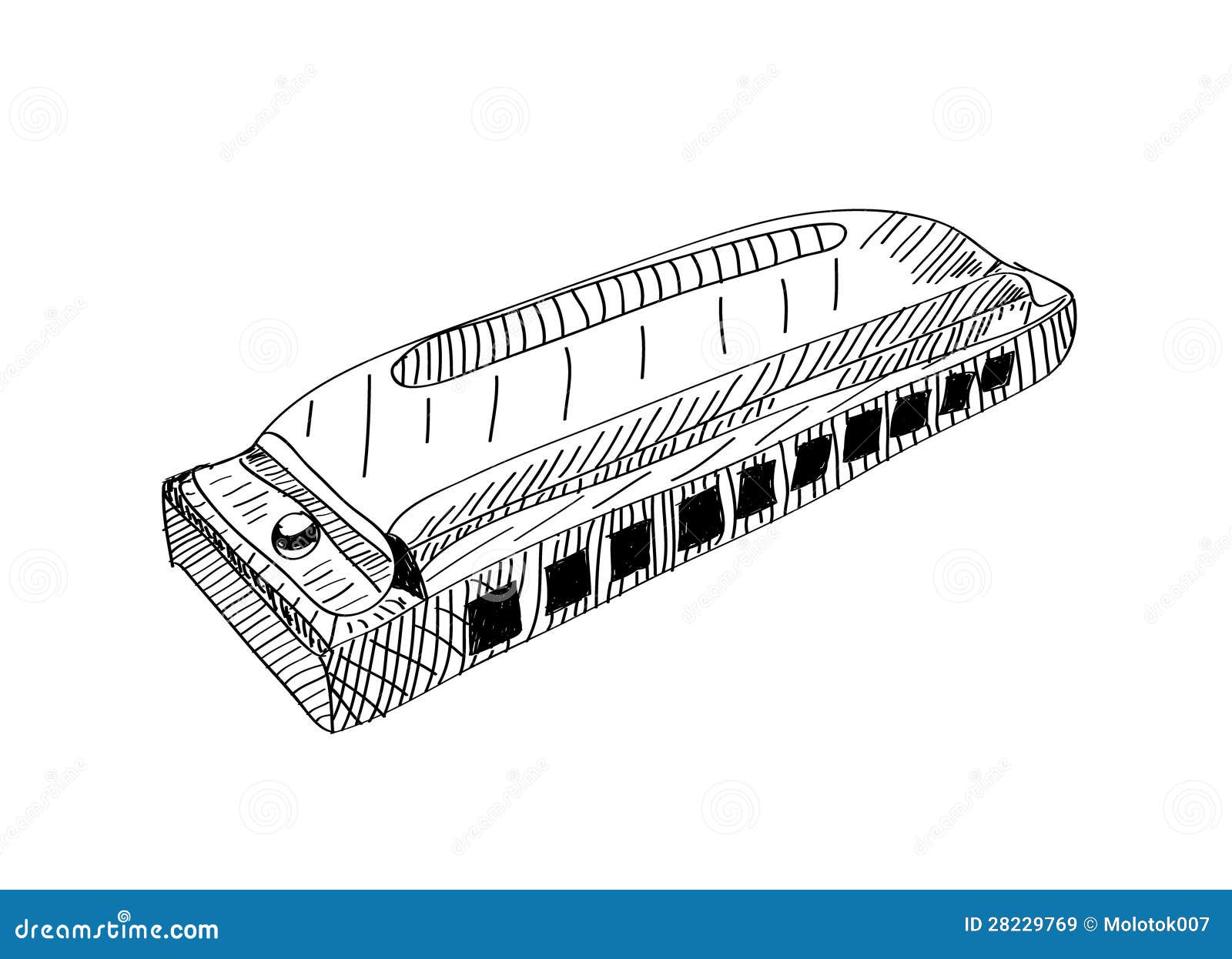 Harmonica In Black And White Lines Royalty Free Stock Images Image