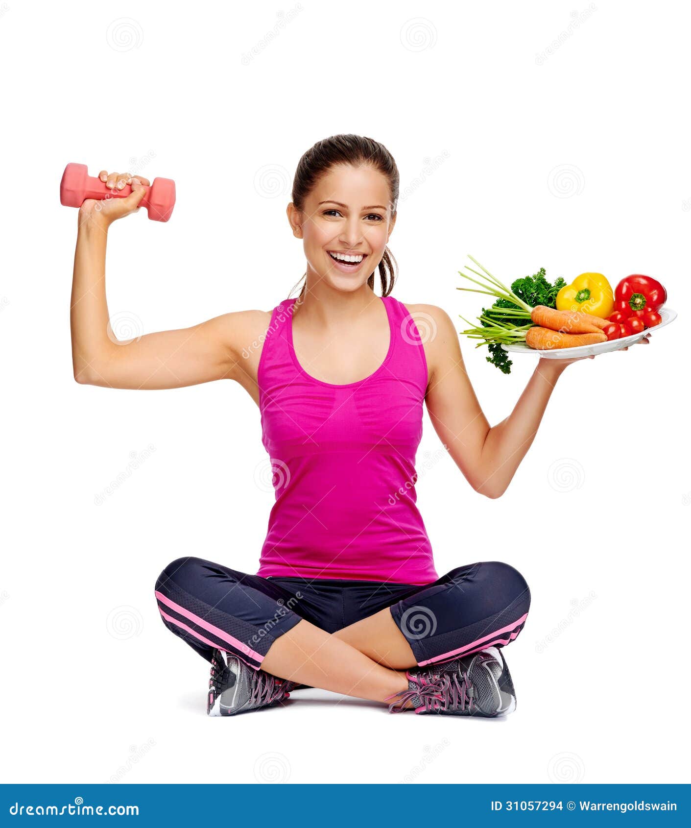 Healthy eating and exercise for weightloss diet concept.