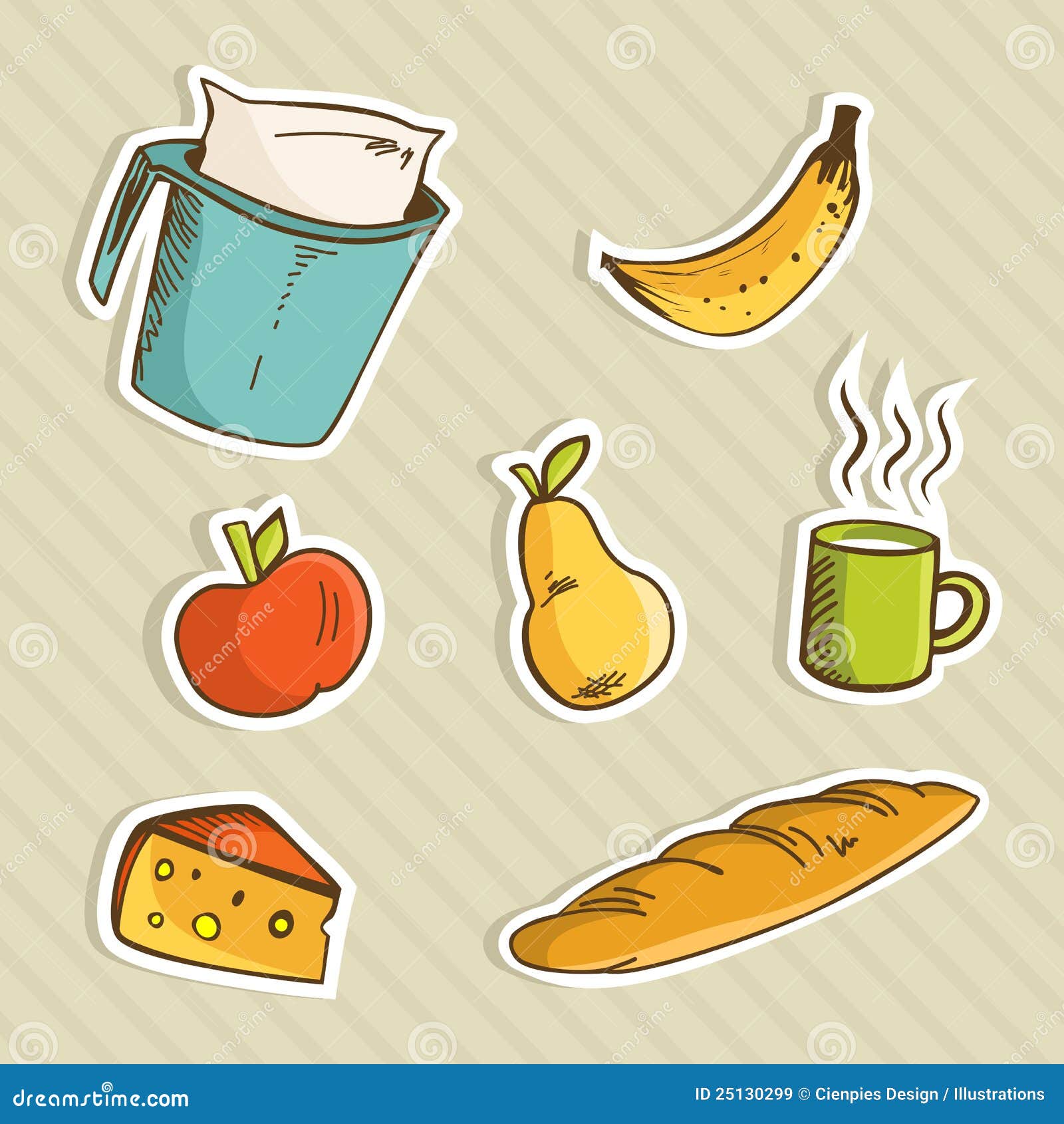 Healthy Cartoon Food Royalty Free Stock Images - Image: 25130299