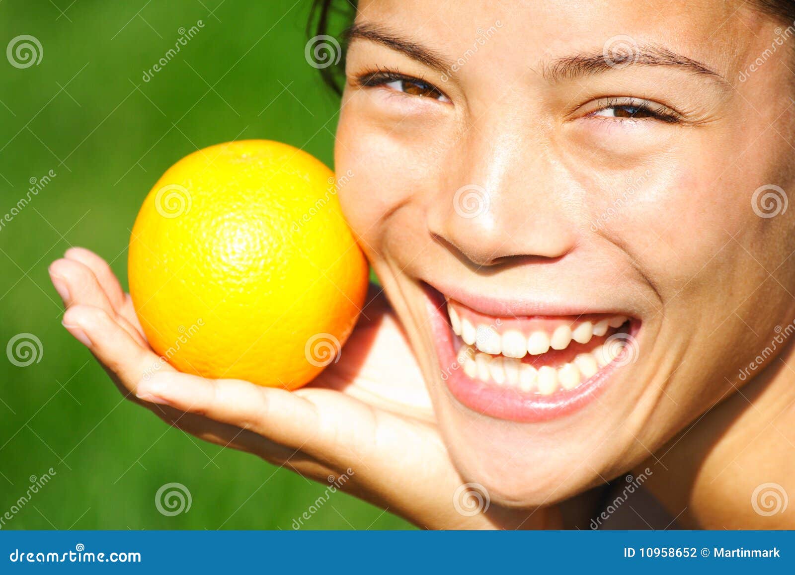 Healthy Girl Holding Orange Stock Photography  Image: 10958652