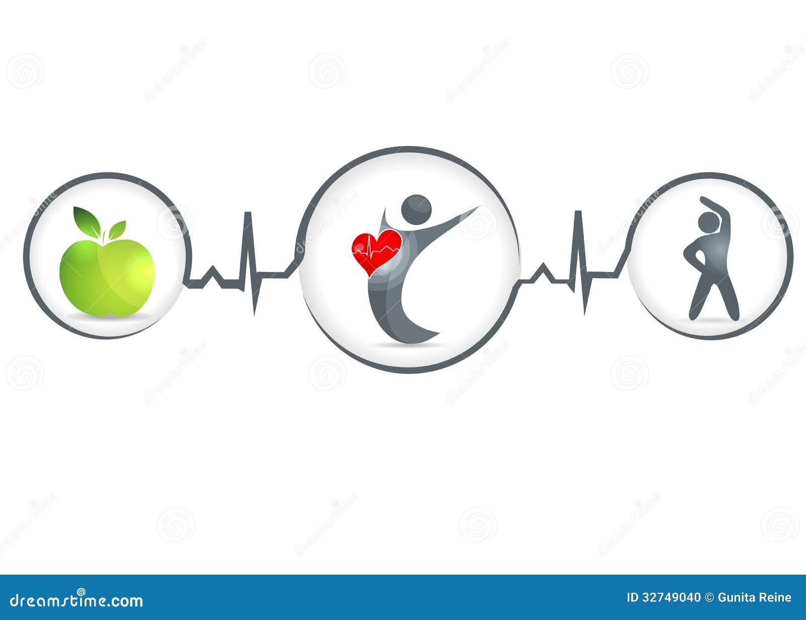 and healthy heart symbol Healthy food and fitness leads to healthy ...