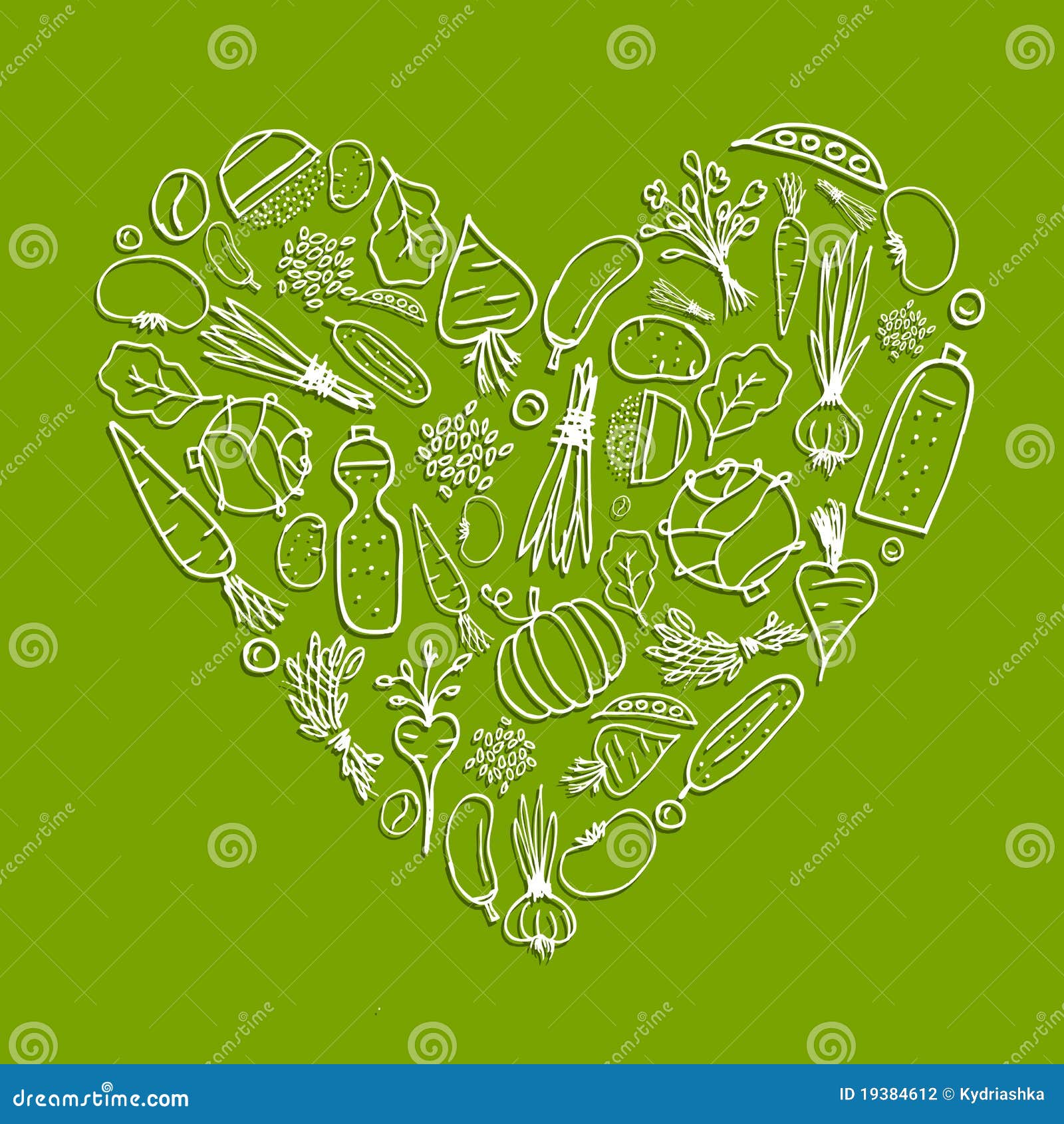 Healthy Life - Heart Shape With Vegetables Stock Photography - Image ...