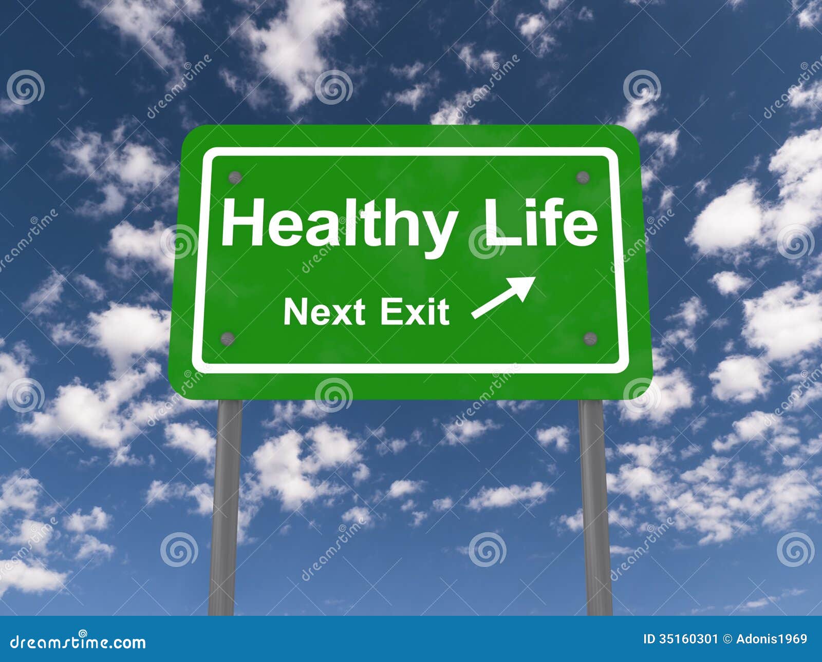 Healthy Life Background Healthy life next exit sign