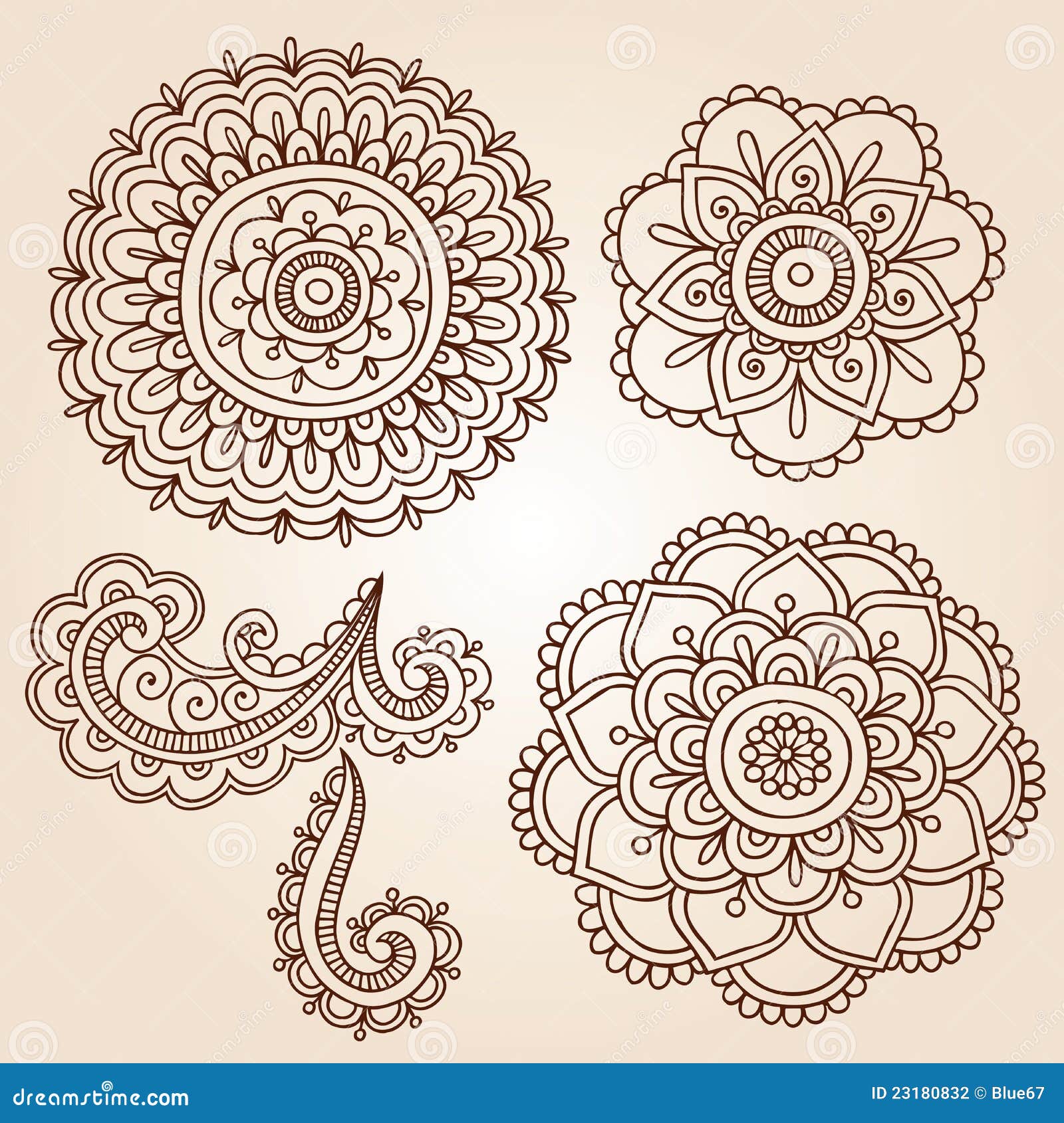 Henna Mandala Flower Tattoo Design