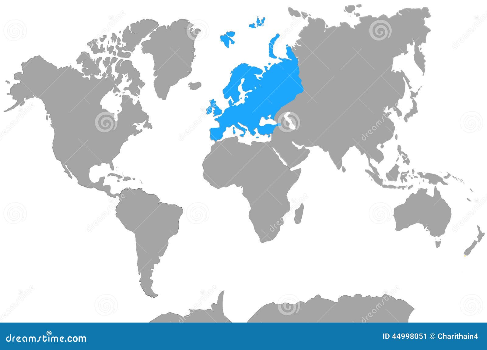 Highlight Of Europe From Continents World Map Stock Illustration 