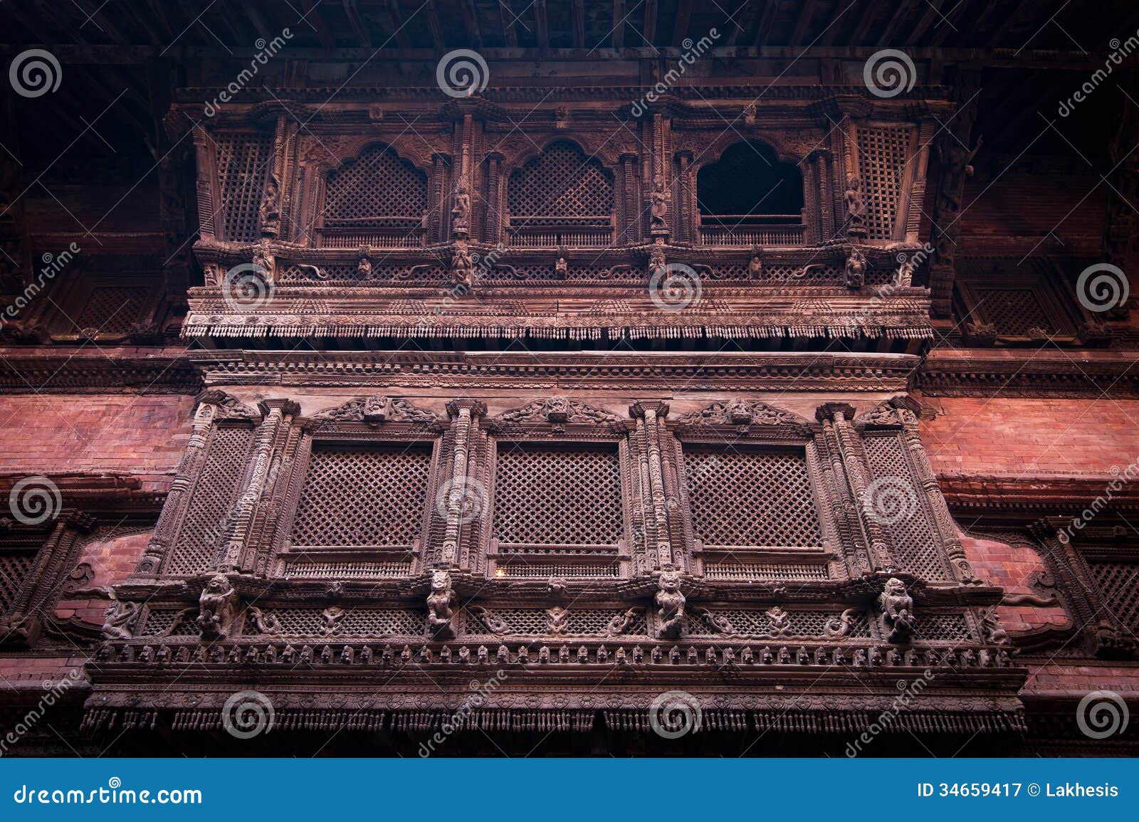 Hindu Temple Architecture Detail Nepal Royalty Free