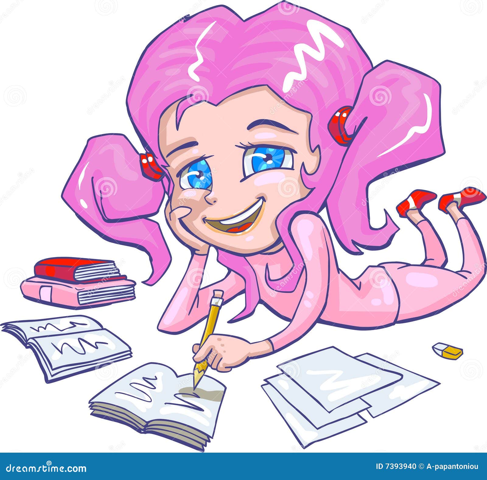 clipart girl doing homework - photo #22