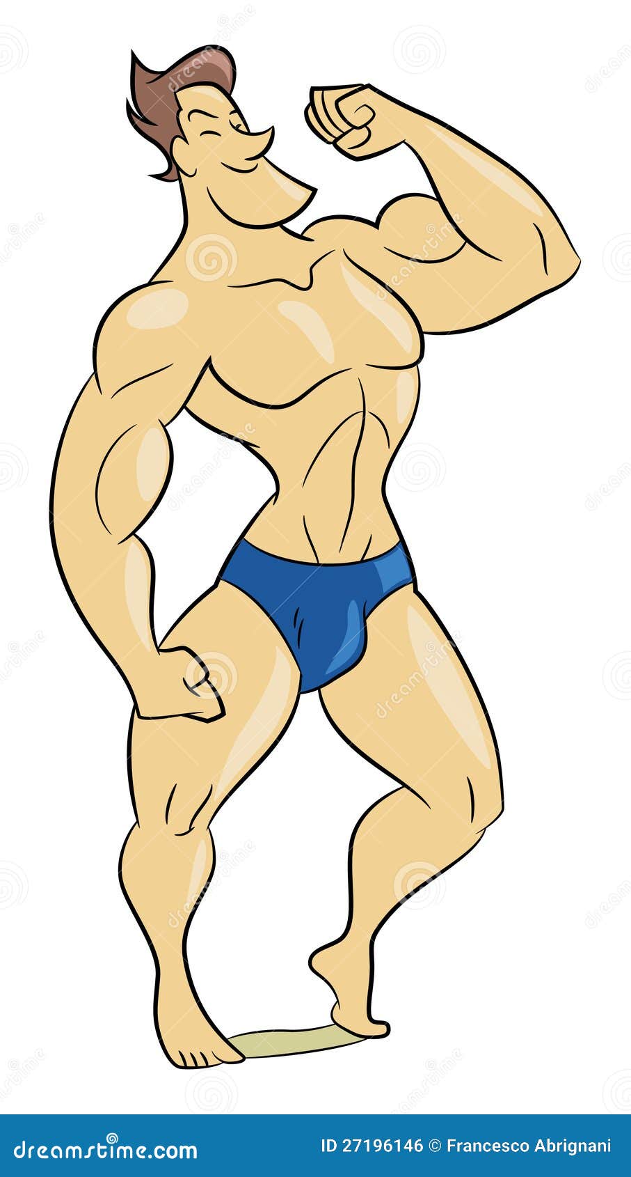 Illustration De Type De Dessin Animé D'un Homme De Muscle Illustration de type de dessin