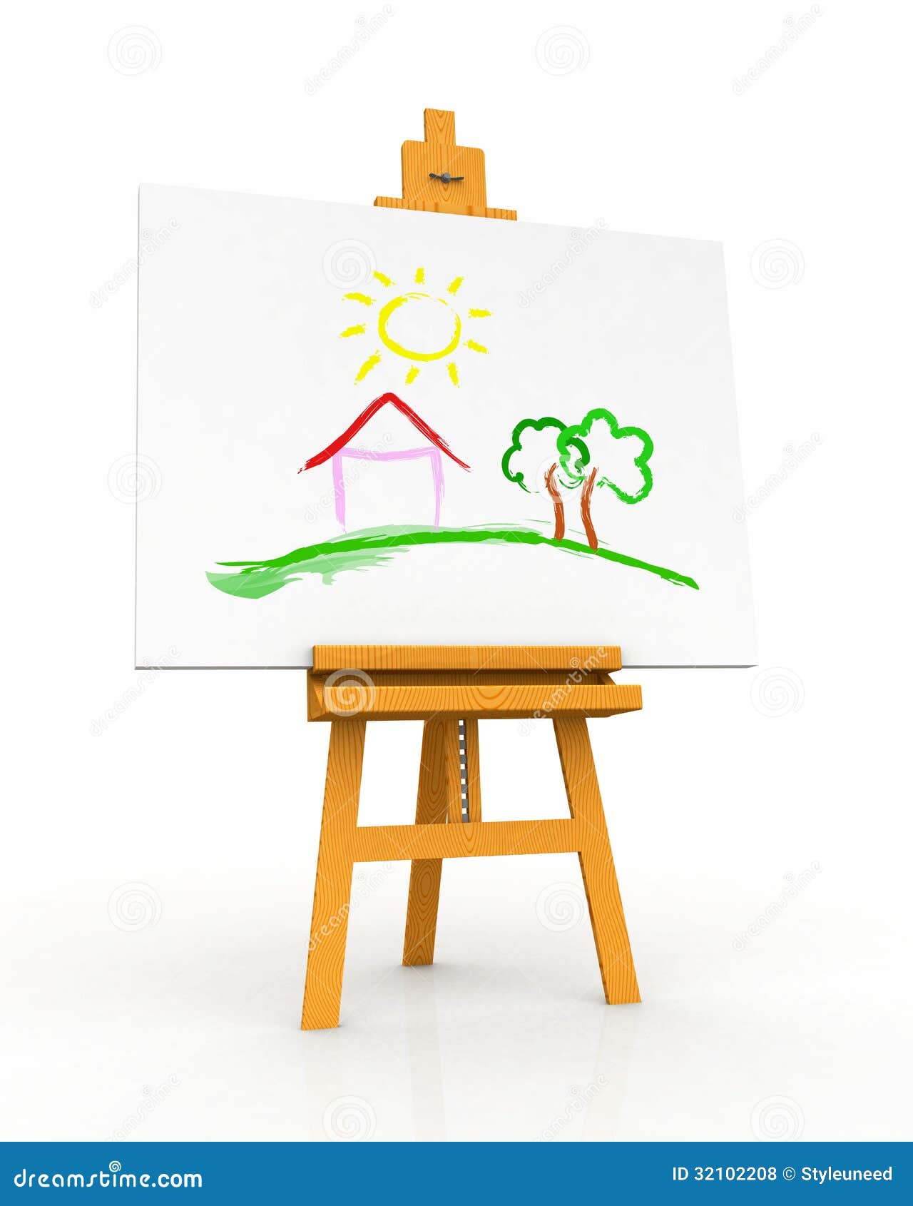 House Painting On Easel Royalty Free Stock Photos - Image: 32102208