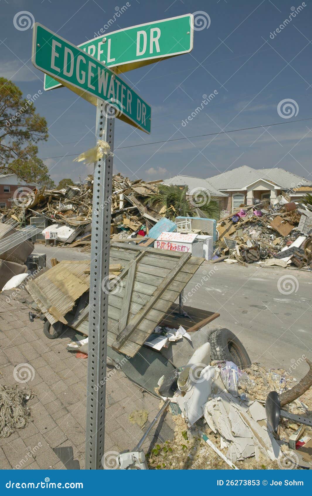  St. sign on street where Hurricane Ivan in Pensacola Florida hit