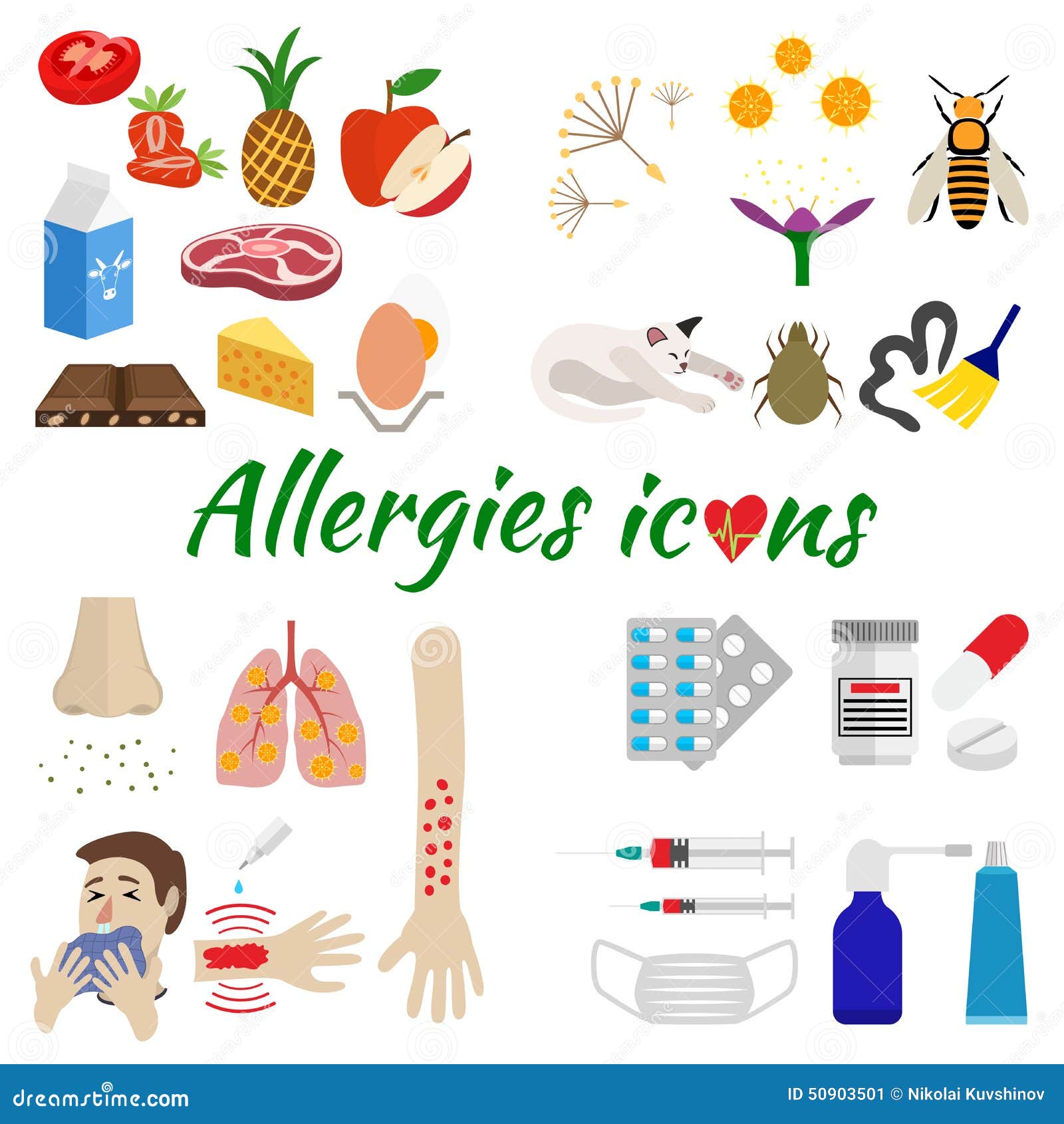 Icônes Dallergie Réglées Illustration Stock Image 50903501 Icônes Dallergie Réglées Illustration Stock Image 50903501