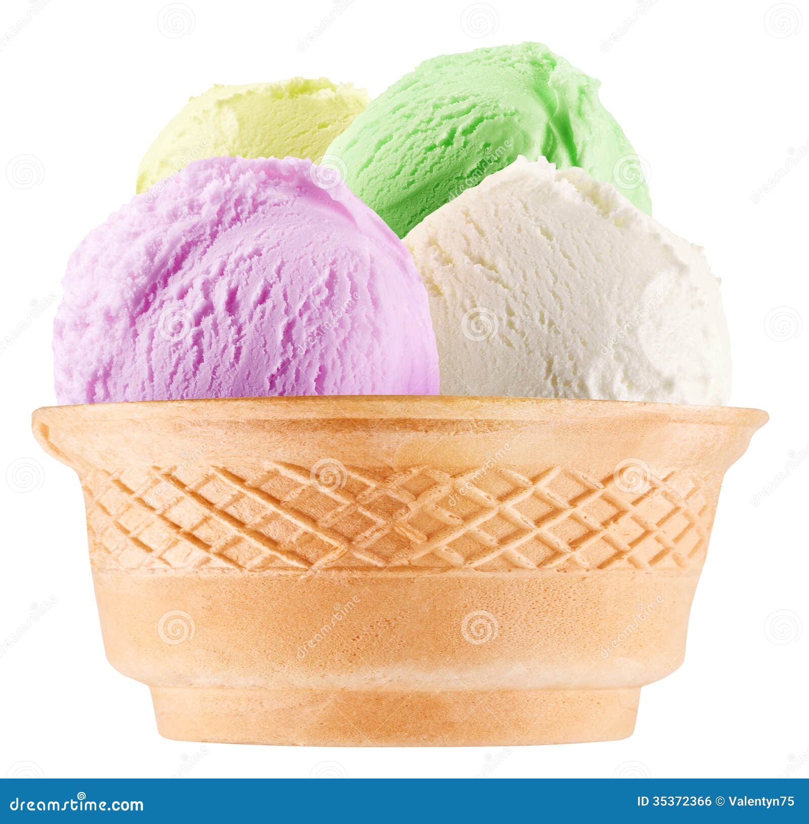 Ice-cream Scoops In Waffle Cup. Royalty Free Stock Image - Image: 35372366