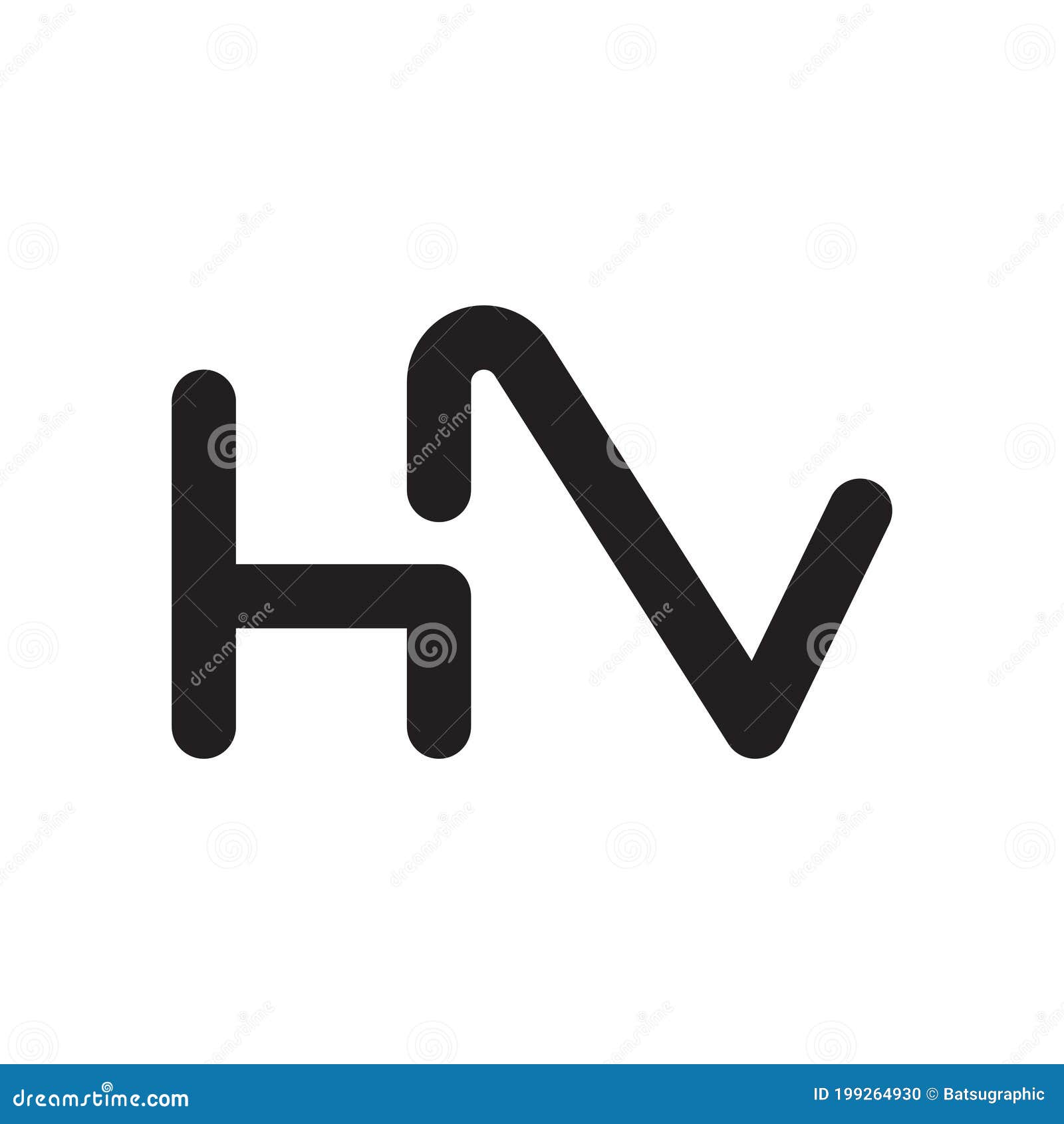 Icono Del Logotipo Del Vector De La Letra Inicial De Hv Ilustración del
