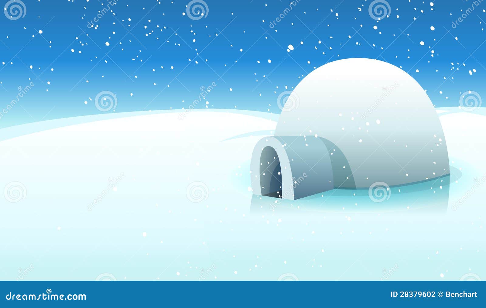 North Pole Landscape Cartoon