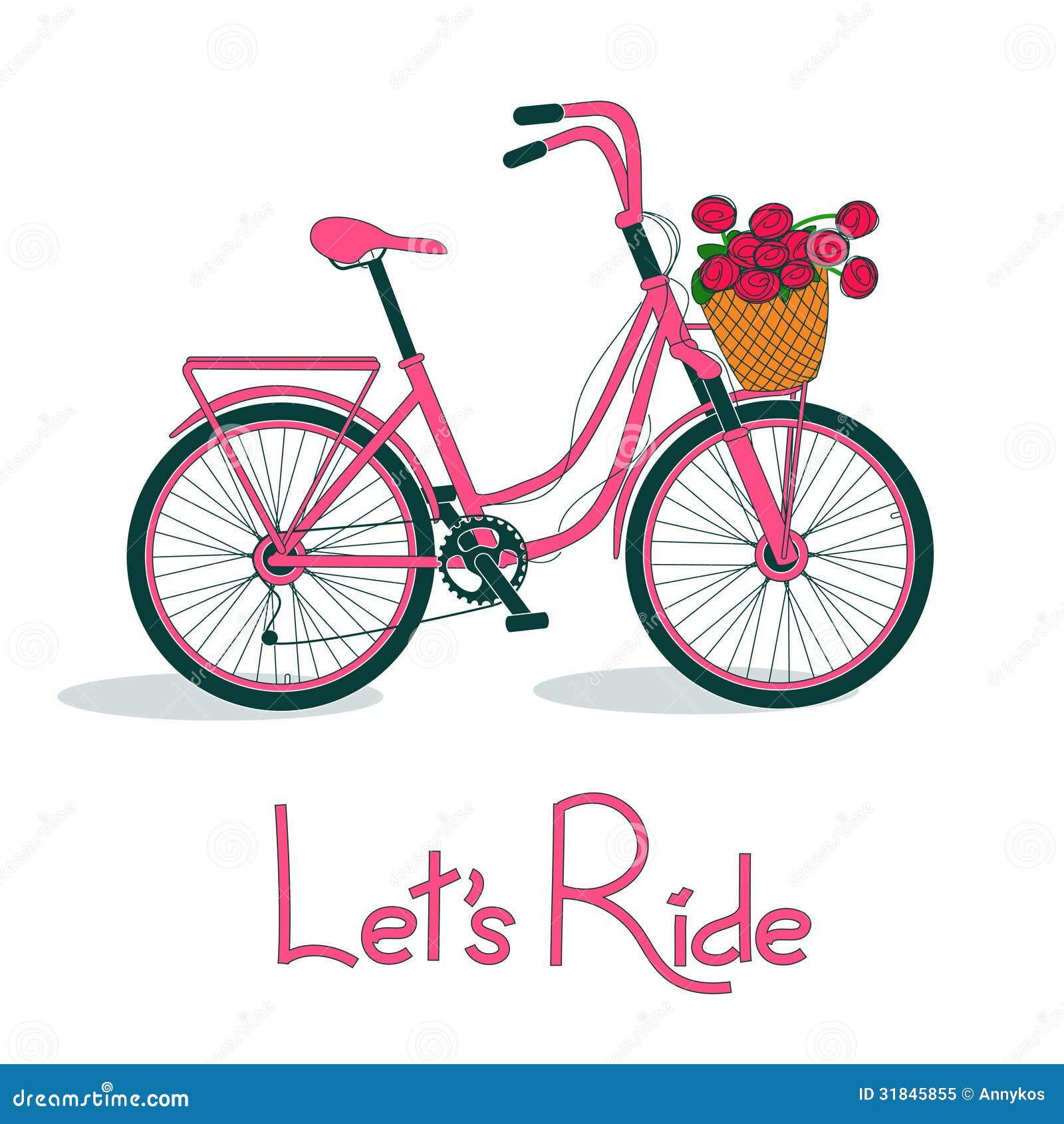 Bicycle With Basket Clip Art Free