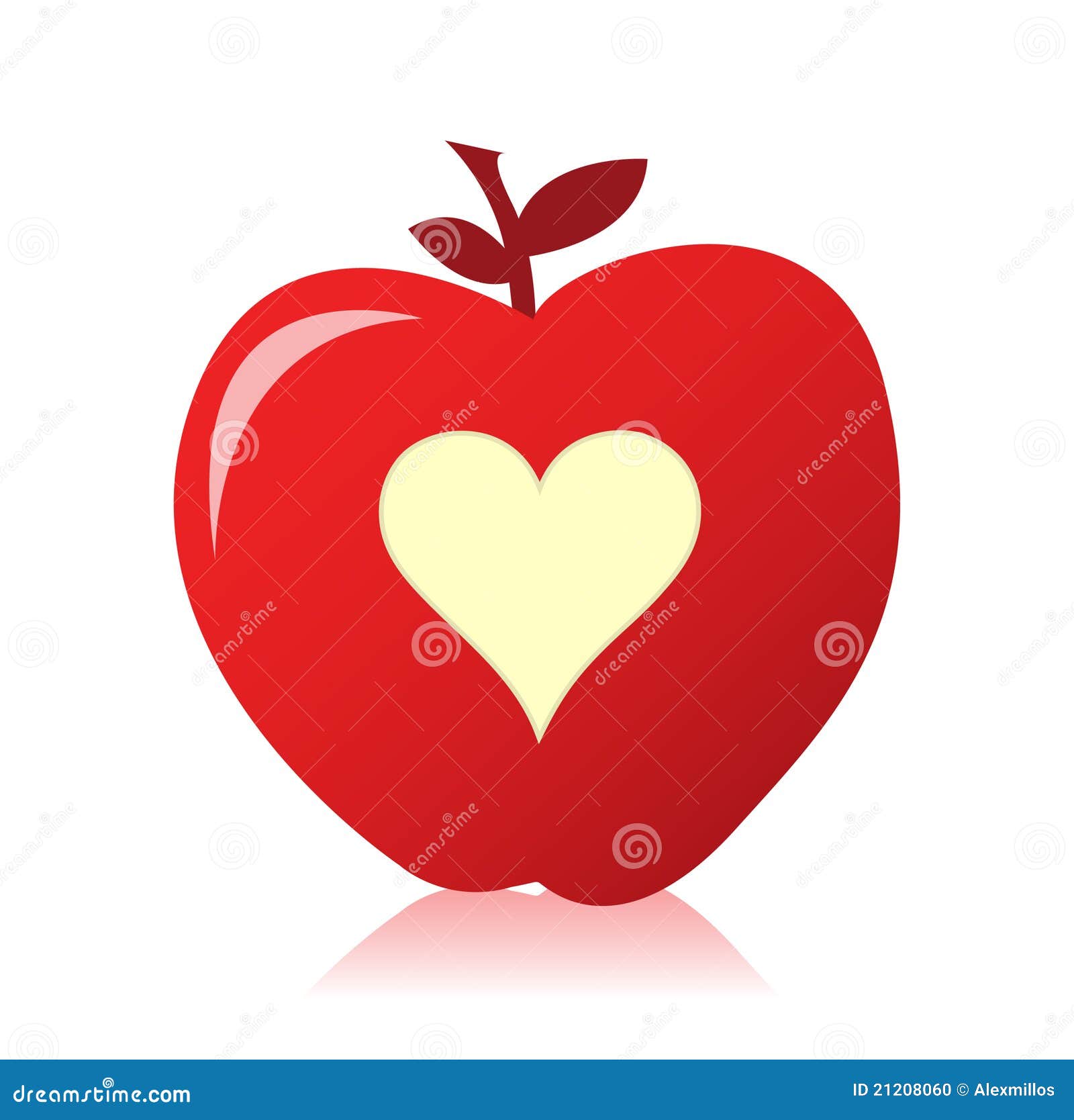 clipart apple with heart - photo #18