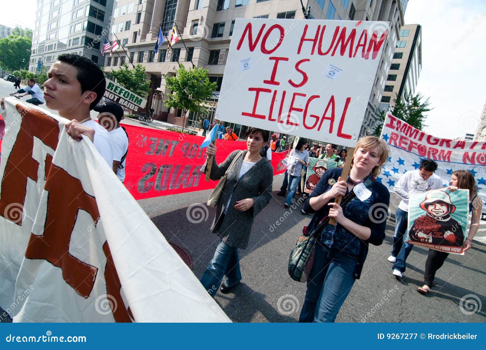 Immigration March No Human Being Is Illegal Editorial Photography Image 9267277