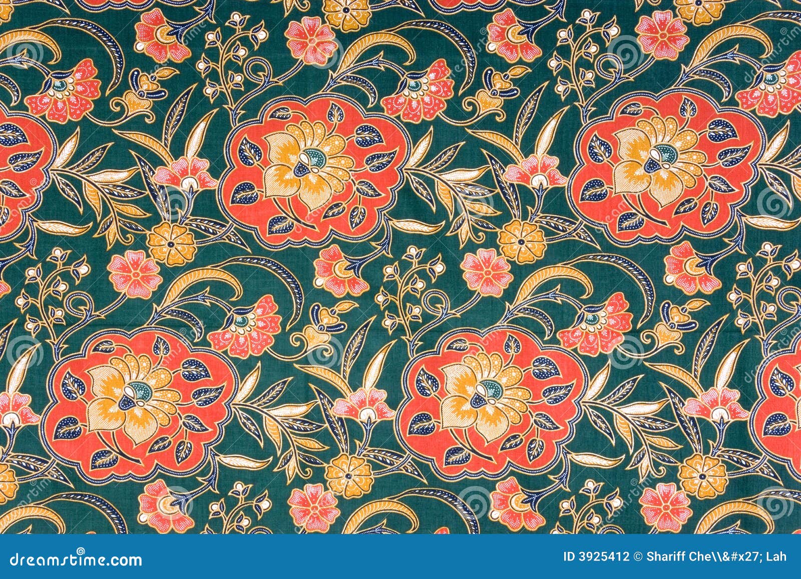 Indonesian batik sarong pattern printed onto fabric.