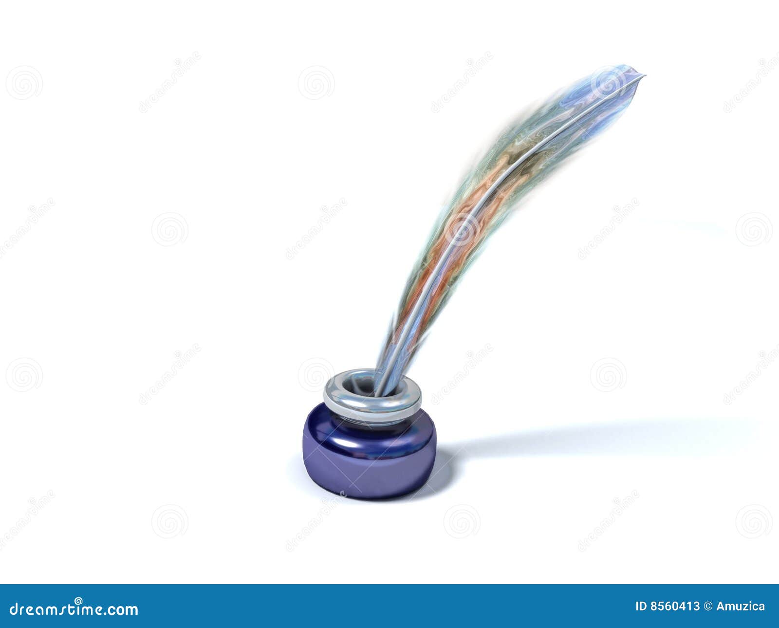 Ink-pot With Quill Stock Photos - Image: 8560413