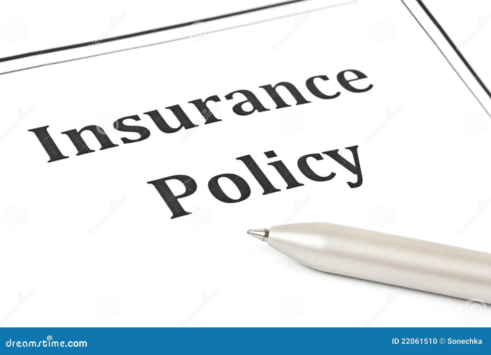Insurance Policy Stock Photo - Image: 22061510